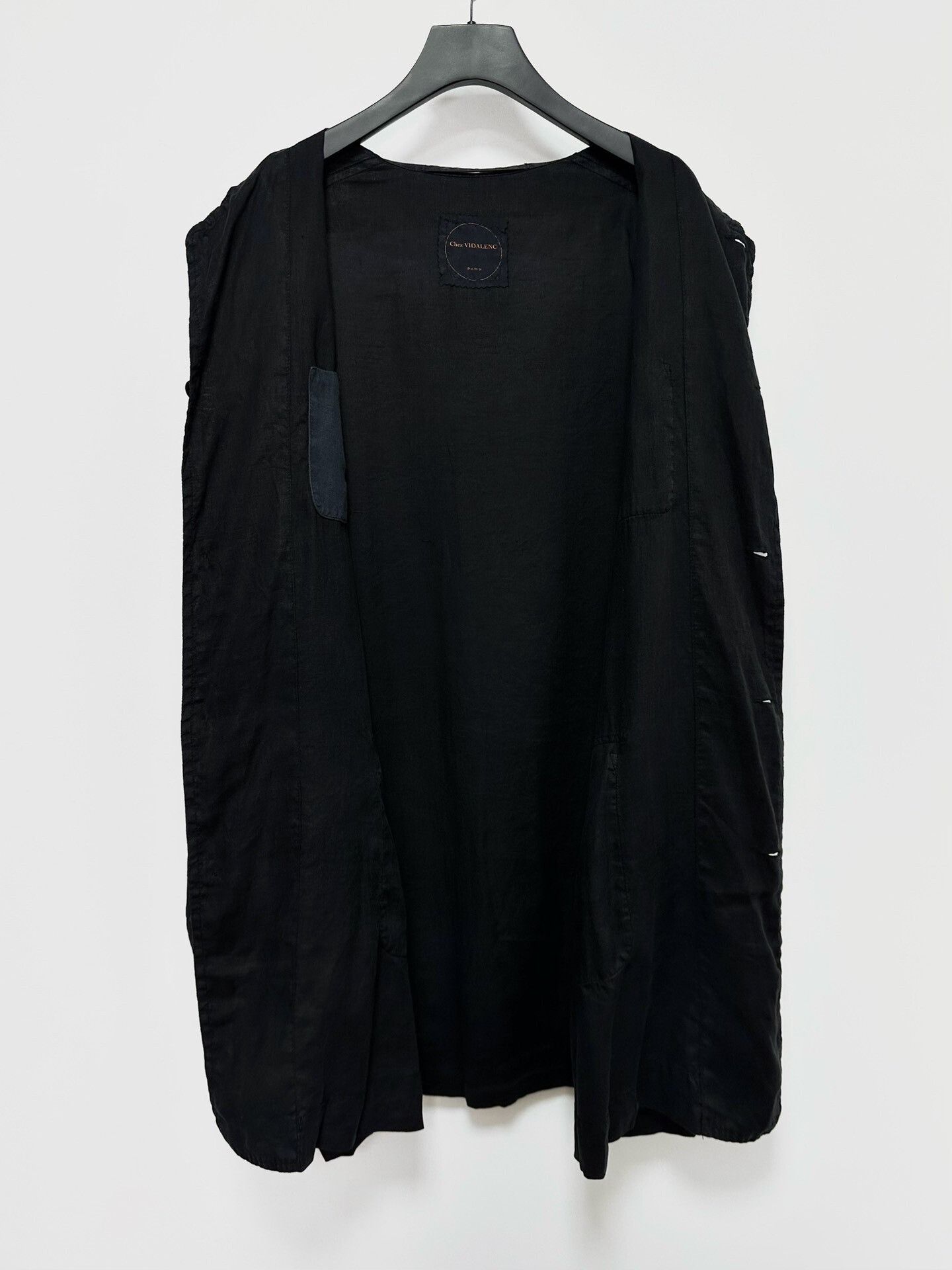 Casey Vidalenc black linen oversized coat Size US L / EU 52-54 / 3 - 3 Thumbnail