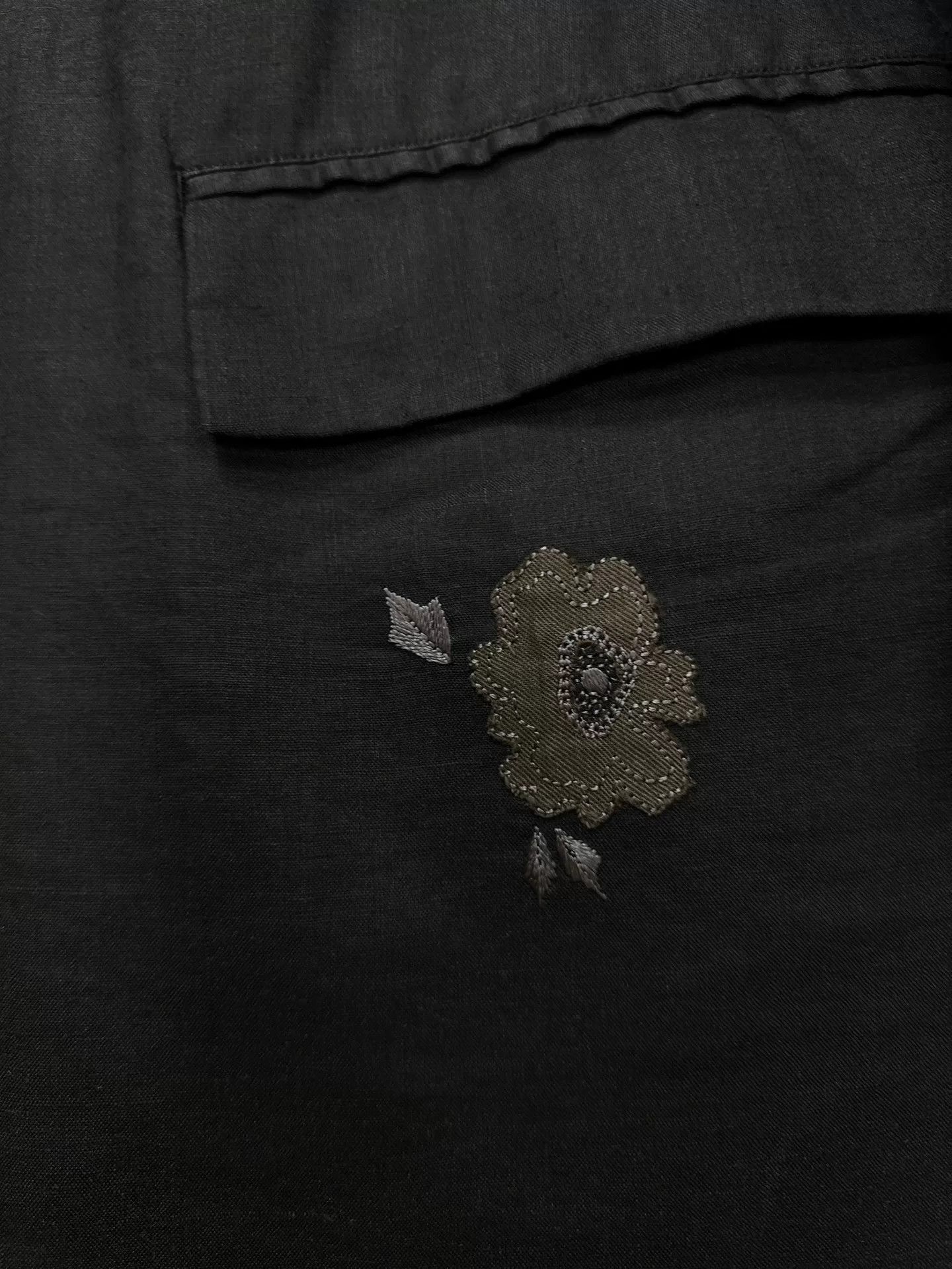 Yohji Yamamoto black linen jacket with floral embroidery Size US M / EU 48-50 / 2 - 5 Thumbnail