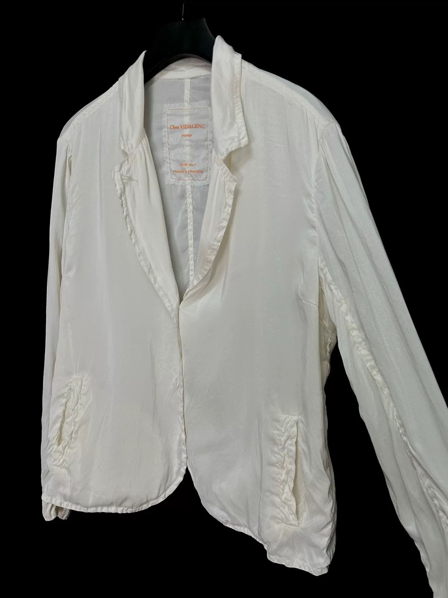 Casey Vidalenc silk cream jacket by chez vidalenc Size L / US 10 / IT 46 - 4 Thumbnail
