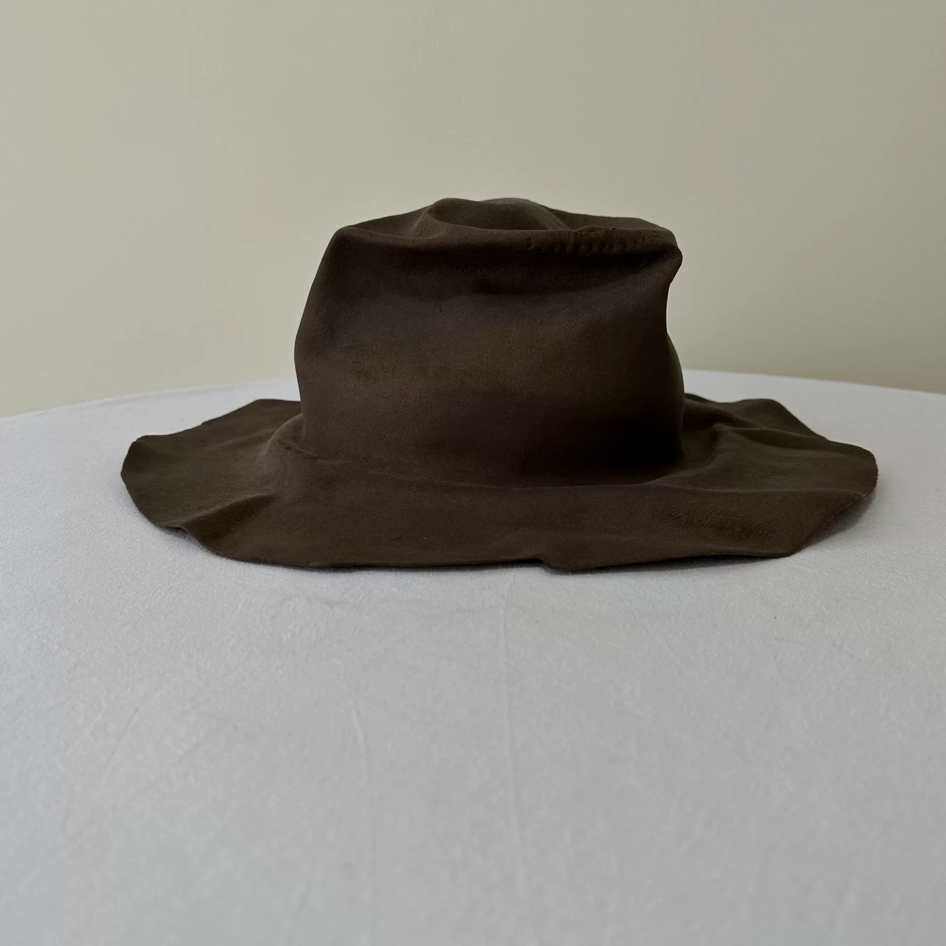 Horisaki brown felt wide-brimmed hat Size ONE SIZE - 2 Thumbnail