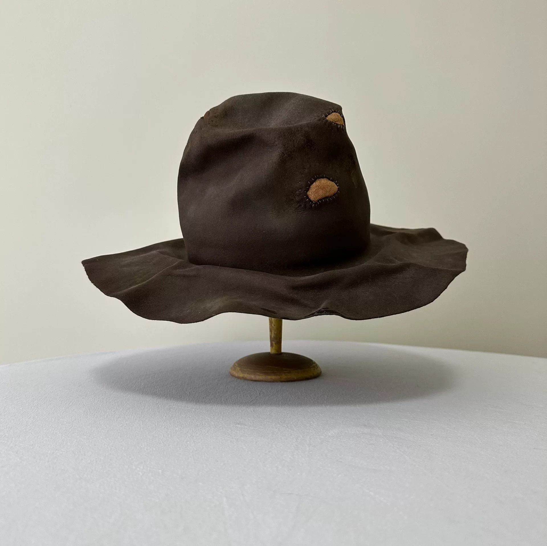 Horisaki brown felt wide-brimmed hat Size ONE SIZE - 3 Thumbnail