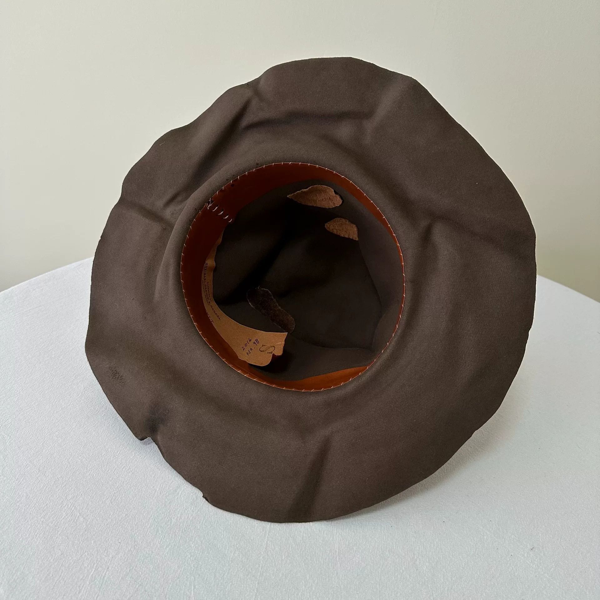 Horisaki brown felt wide-brimmed hat Size ONE SIZE - 4 Thumbnail