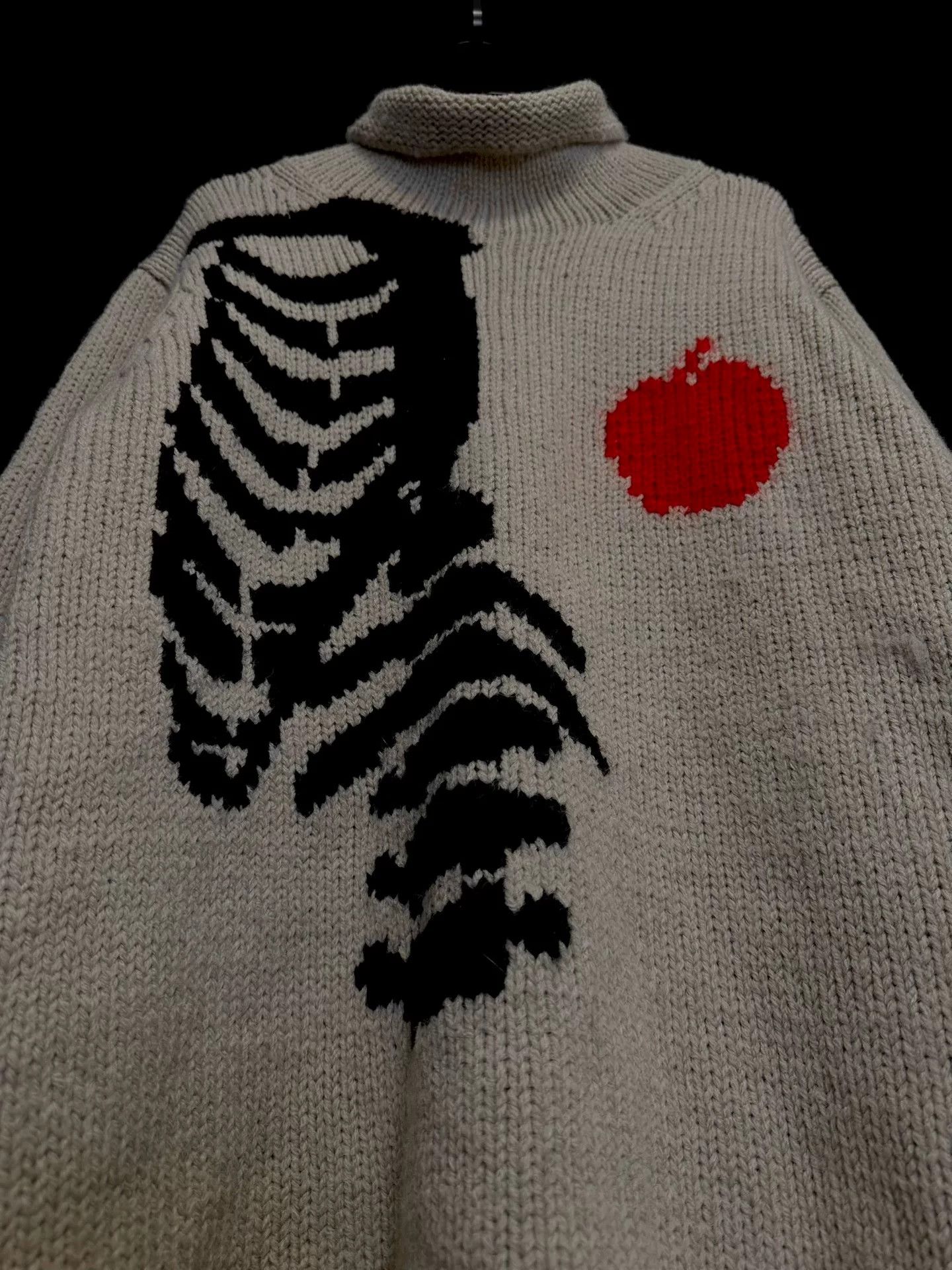 yohji yamamoto apple skeleton knit sweater