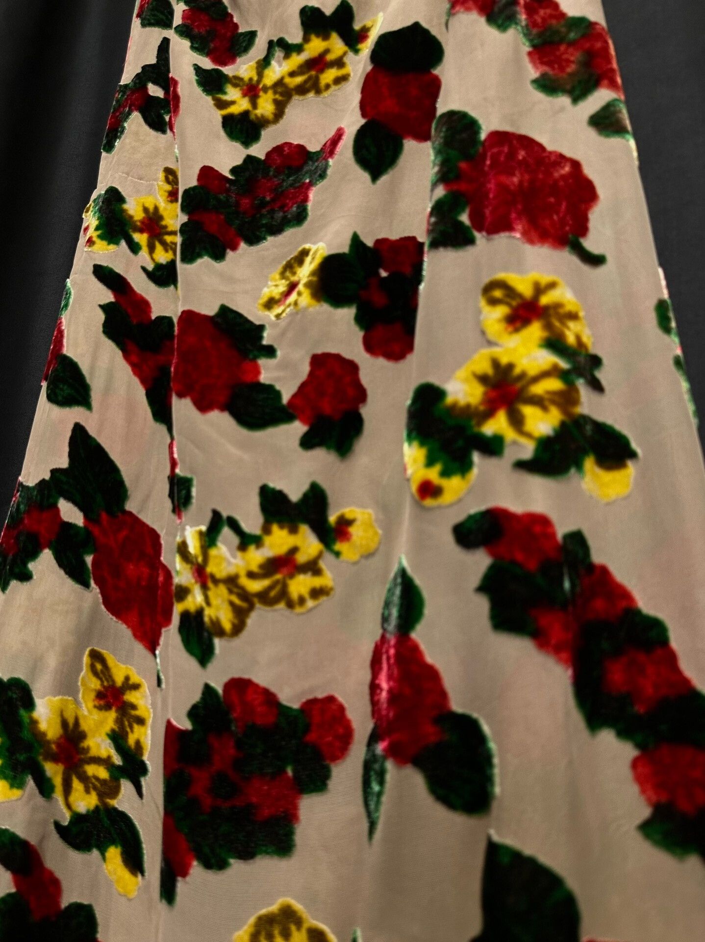 Yohji Yamamoto yohji yamamoto floral velvet maxi skirt Size 22" - 3 Thumbnail