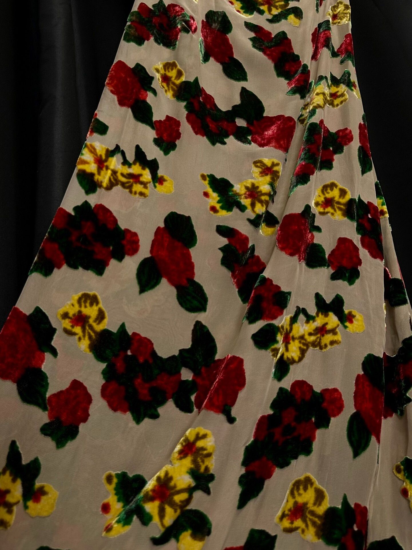 Yohji Yamamoto yohji yamamoto floral velvet maxi skirt Size 22" - 4 Thumbnail