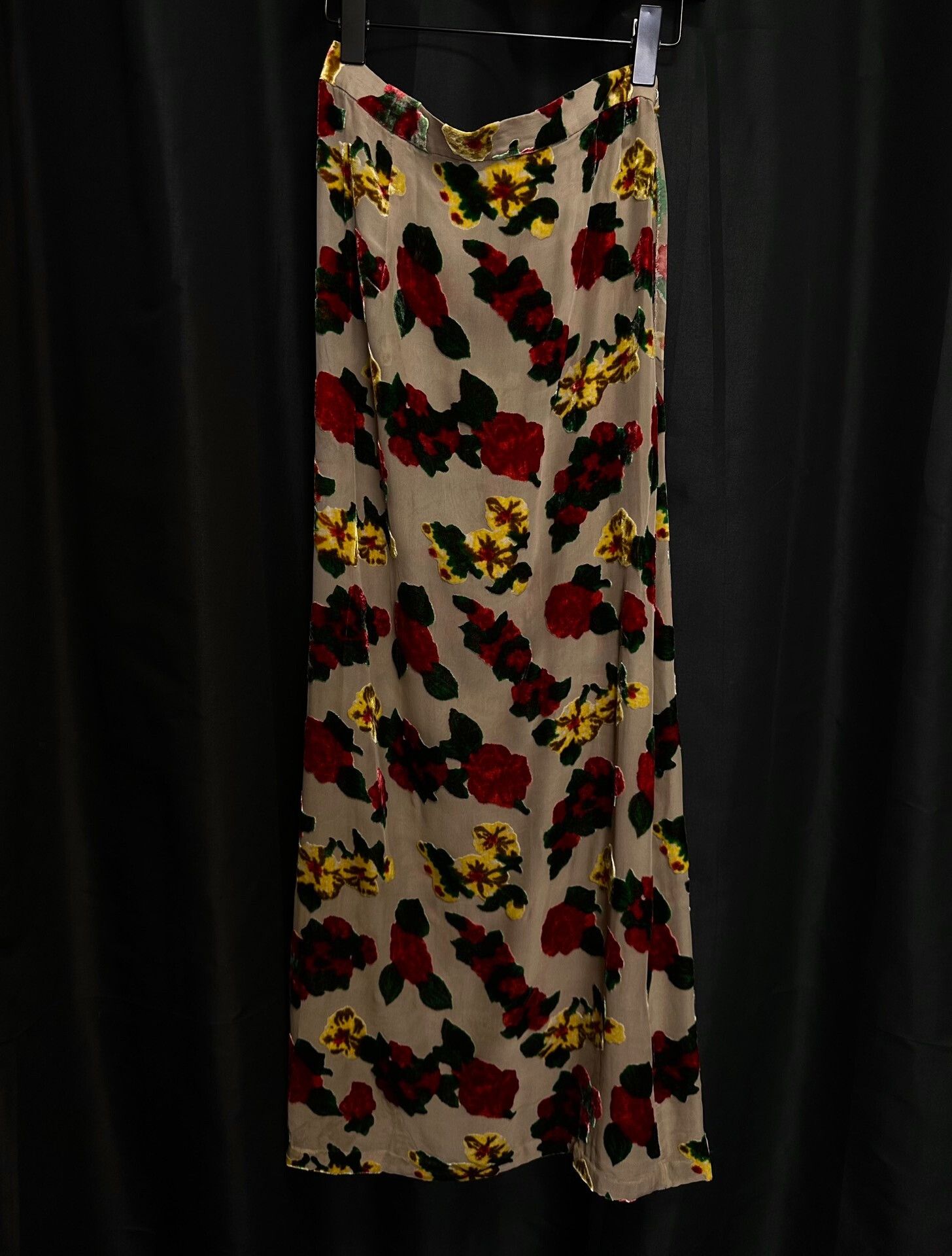 Yohji Yamamoto yohji yamamoto floral velvet maxi skirt Size 22" - 2 Thumbnail