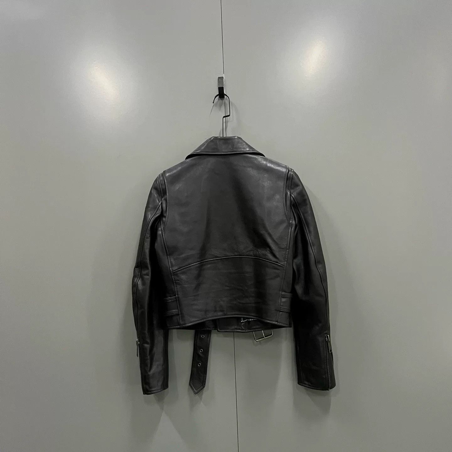 Balenciaga black graffiti logo biker leather jacket Size US S / EU 44-46 / 1 - 2 Thumbnail