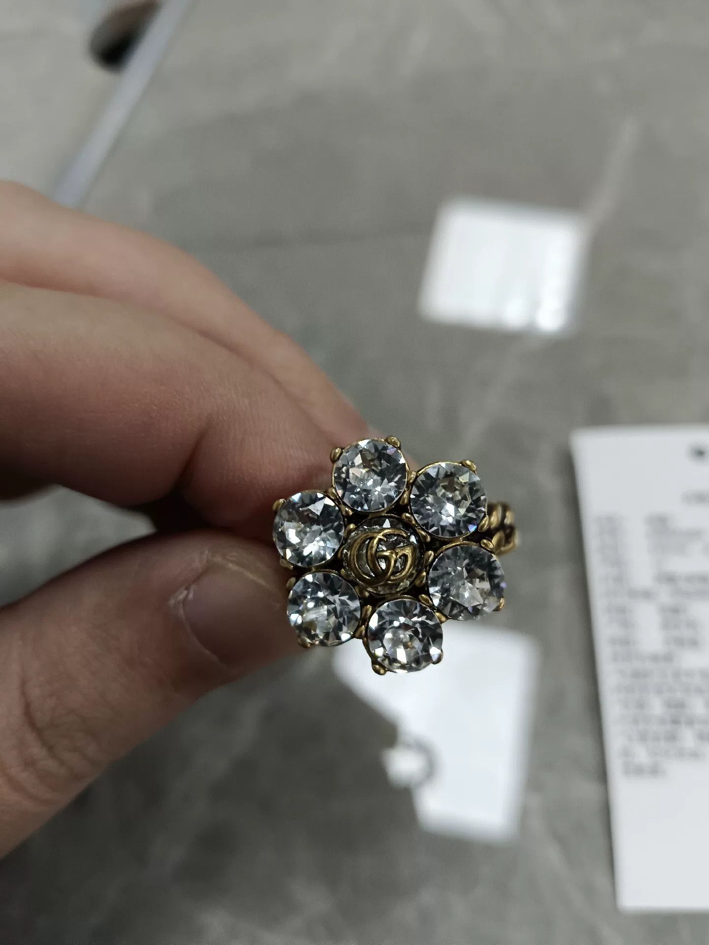 Gucci Gucci Diamond Flower Ring Size 16 Size ONE SIZE - 3 Thumbnail