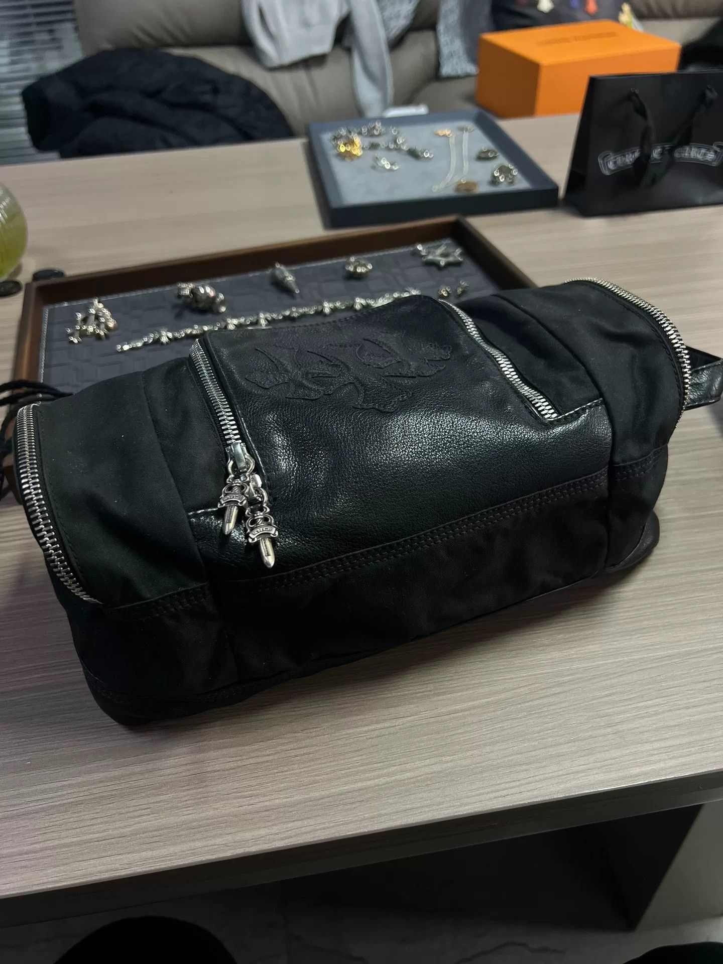Chrome Hearts Chrome Hearts Black Leather Wash Bag Size ONE SIZE - 2 Thumbnail
