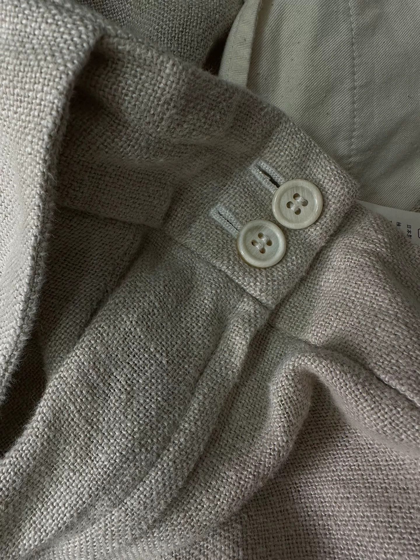 Comme des Garcons beige wide-leg overalls with horn buttons Size 23" - 6 Thumbnail
