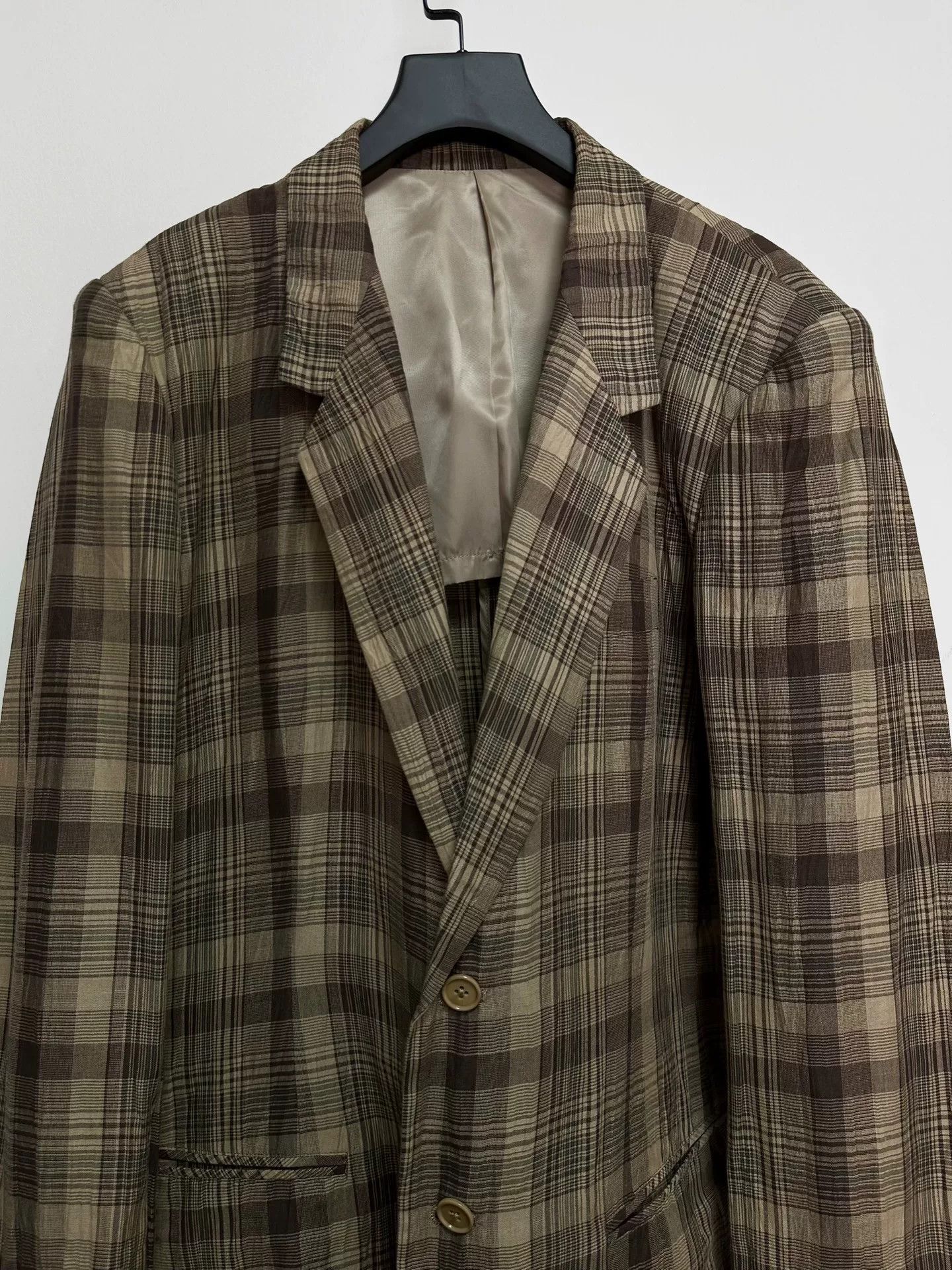 Y's for Men plaid linen jacket for men Size US S / EU 44-46 / 1 - 7 Thumbnail