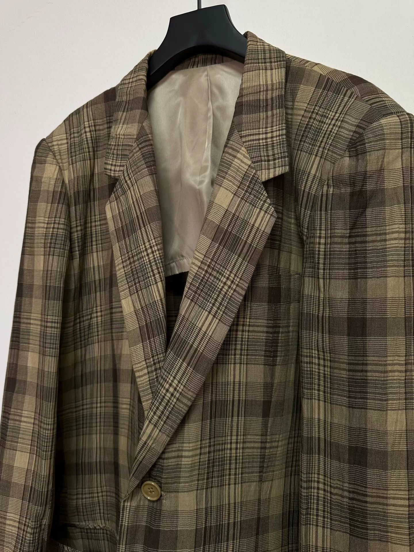 Y's for Men plaid linen jacket for men Size US S / EU 44-46 / 1 - 4 Thumbnail
