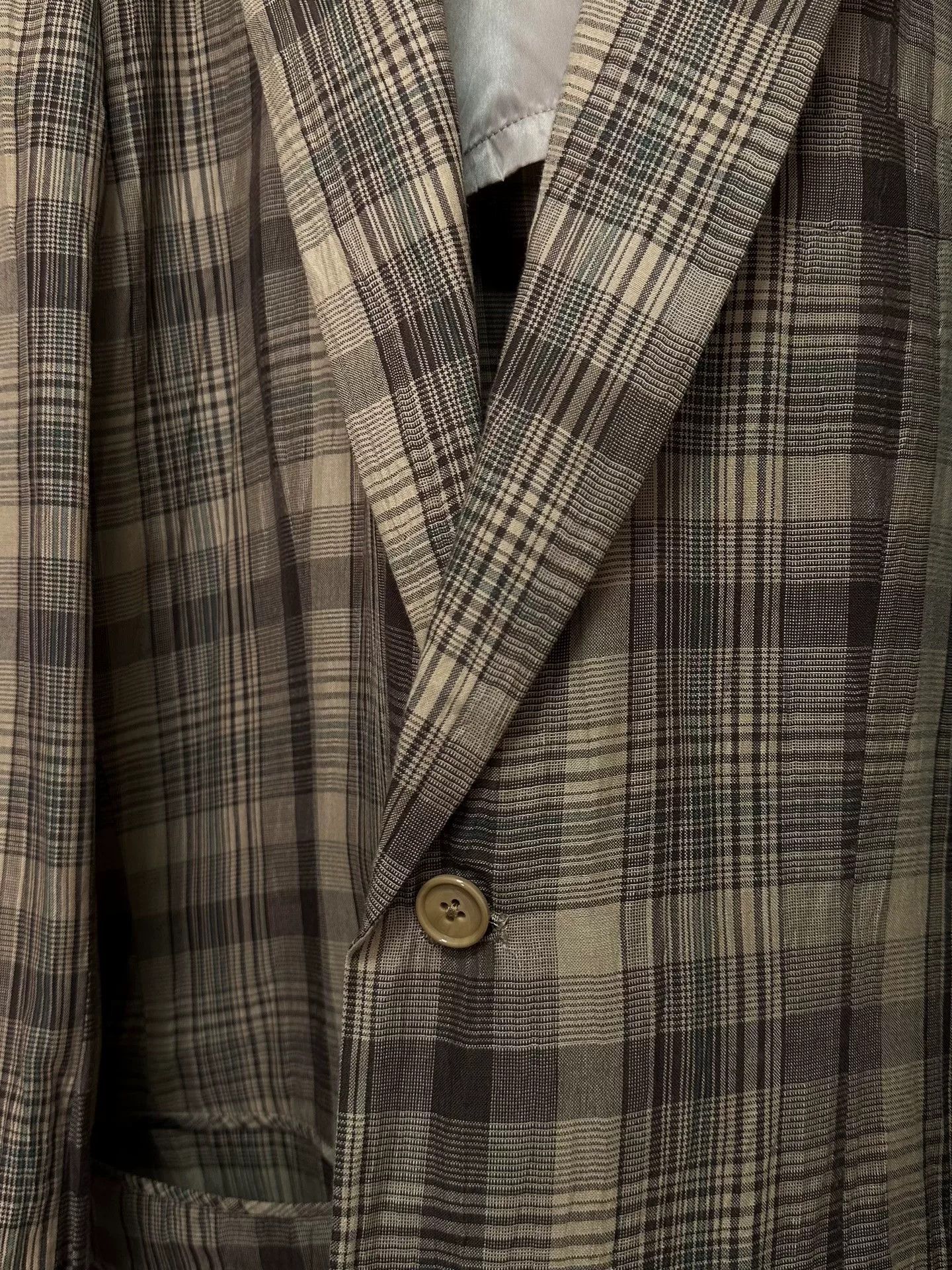 Y's for Men plaid linen jacket for men Size US S / EU 44-46 / 1 - 6 Thumbnail