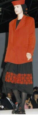 Comme des Garcons comme des garcons red and black wool skirt Size 23" - 2 Thumbnail