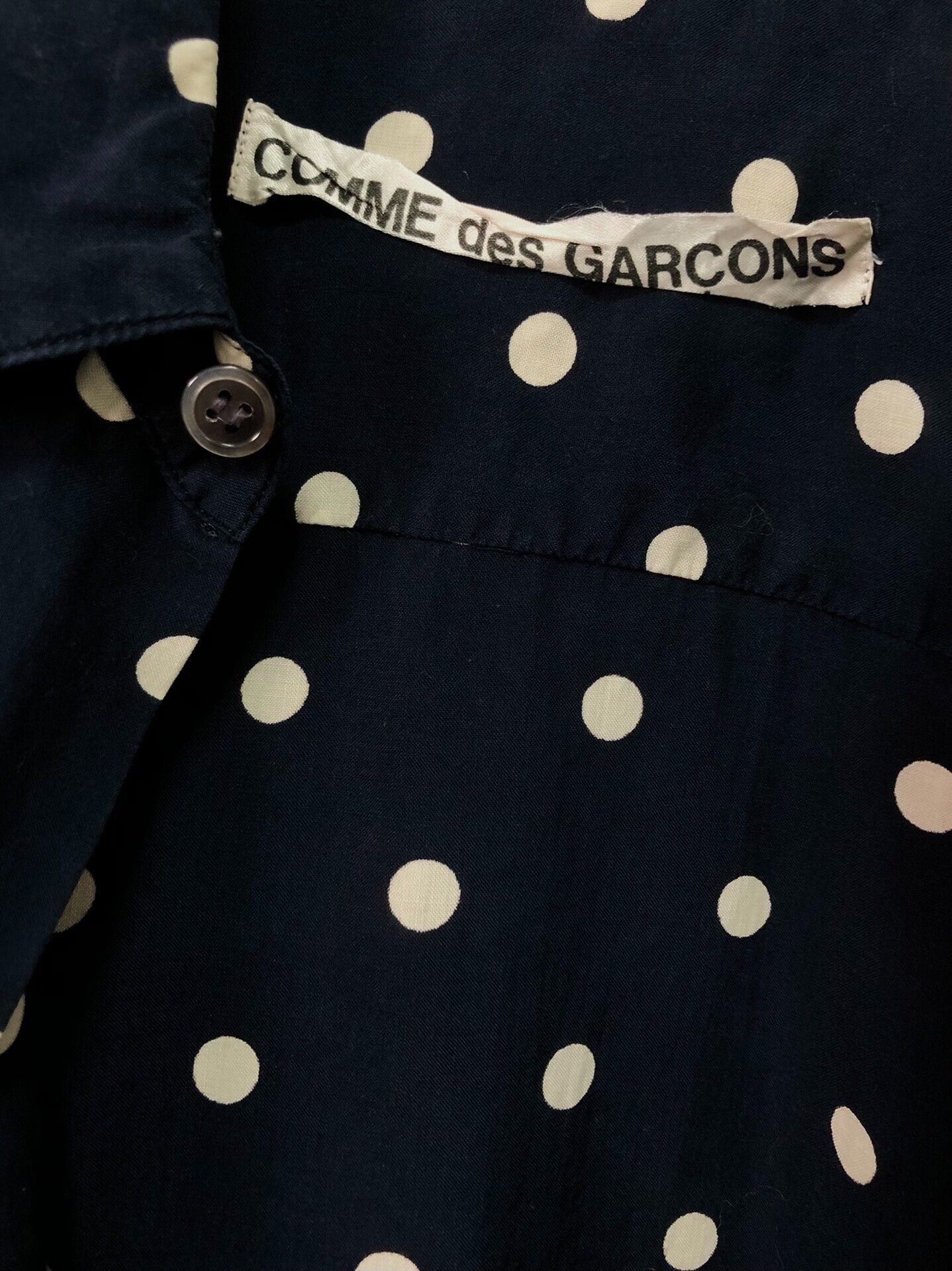 Comme des Garcons navy polka dot long sleeve shirt Size US L / EU 52-54 / 3 - 6 Thumbnail