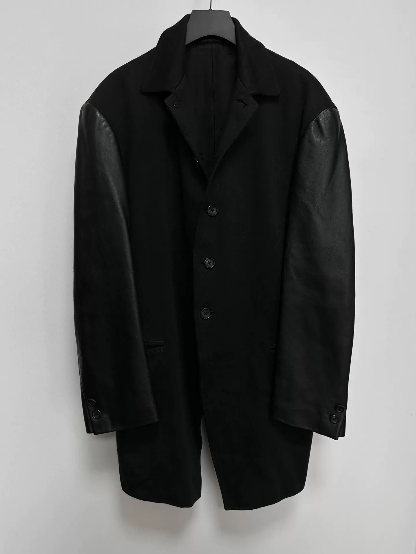 Yohji Yamamoto yohji yamamoto leather mix jacket 1996 Size US S / EU 44-46 / 1 - 3 Thumbnail