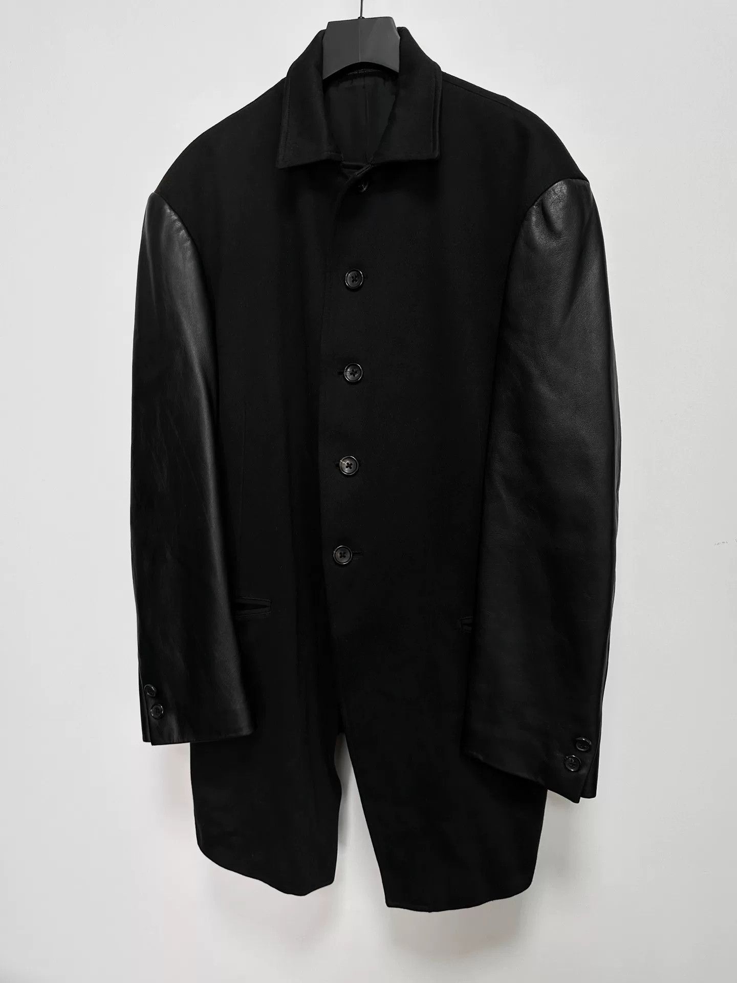 Yohji Yamamoto yohji yamamoto leather mix jacket 1996 Size US S / EU 44-46 / 1 - 5 Thumbnail
