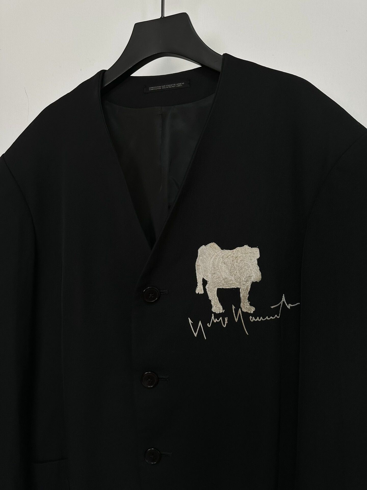 Yohji Yamamoto yohji yamamoto embroidered black jacket Size US M / EU 48-50 / 2 - 2 Thumbnail