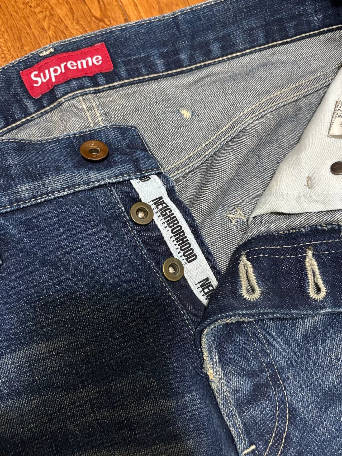 Neighborhood Neighborhood x Supreme Distressed Denim Pants Size US 32 / EU 48 - 4 Thumbnail