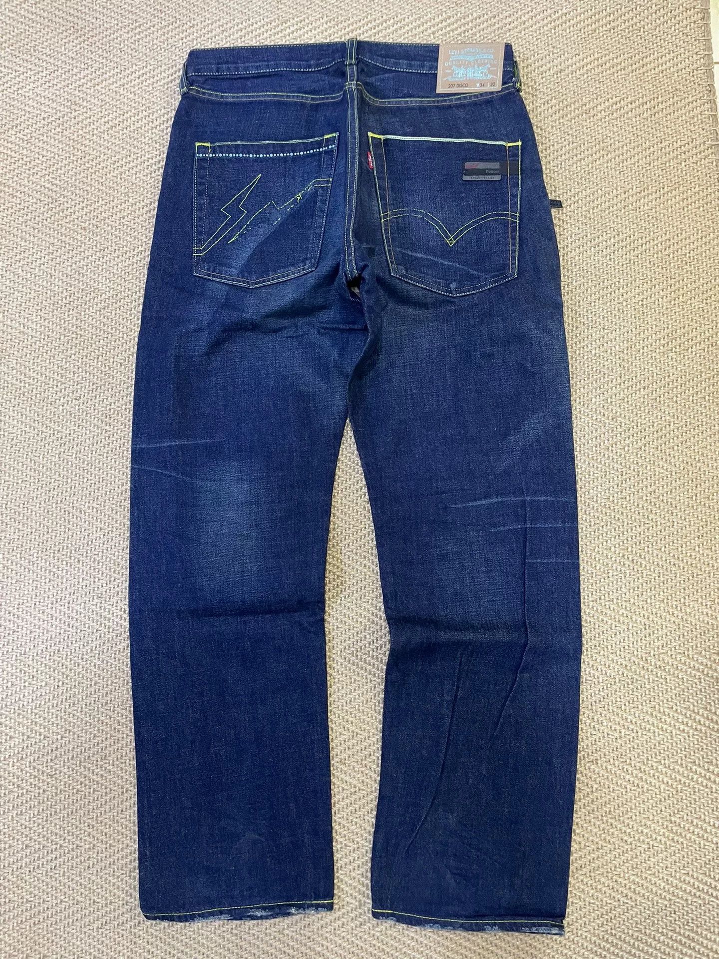 Levi's Levis Fenom Disco Green Wash Jeans Size US 34 / EU 50 - 2 Thumbnail