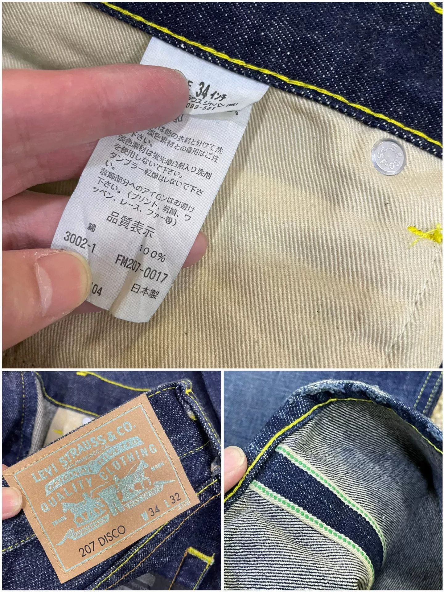 Levi's Levis Fenom Disco Green Wash Jeans Size US 34 / EU 50 - 9 Thumbnail