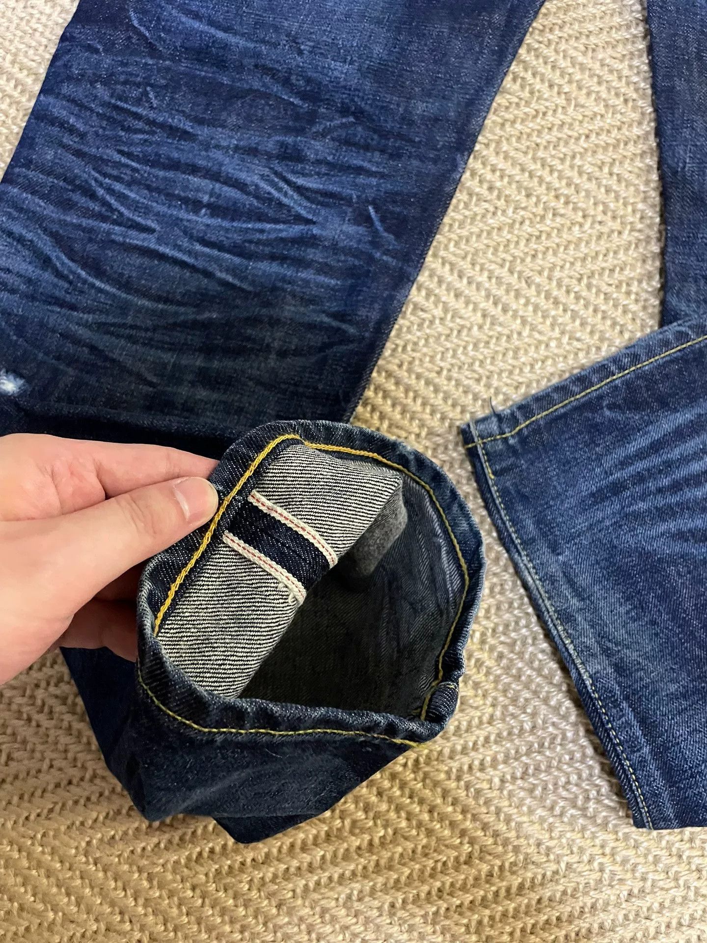 Neighborhood NEIGHBORHOOD 08EX Blue Line Distressed Jeans Size US 31 - 5 Thumbnail