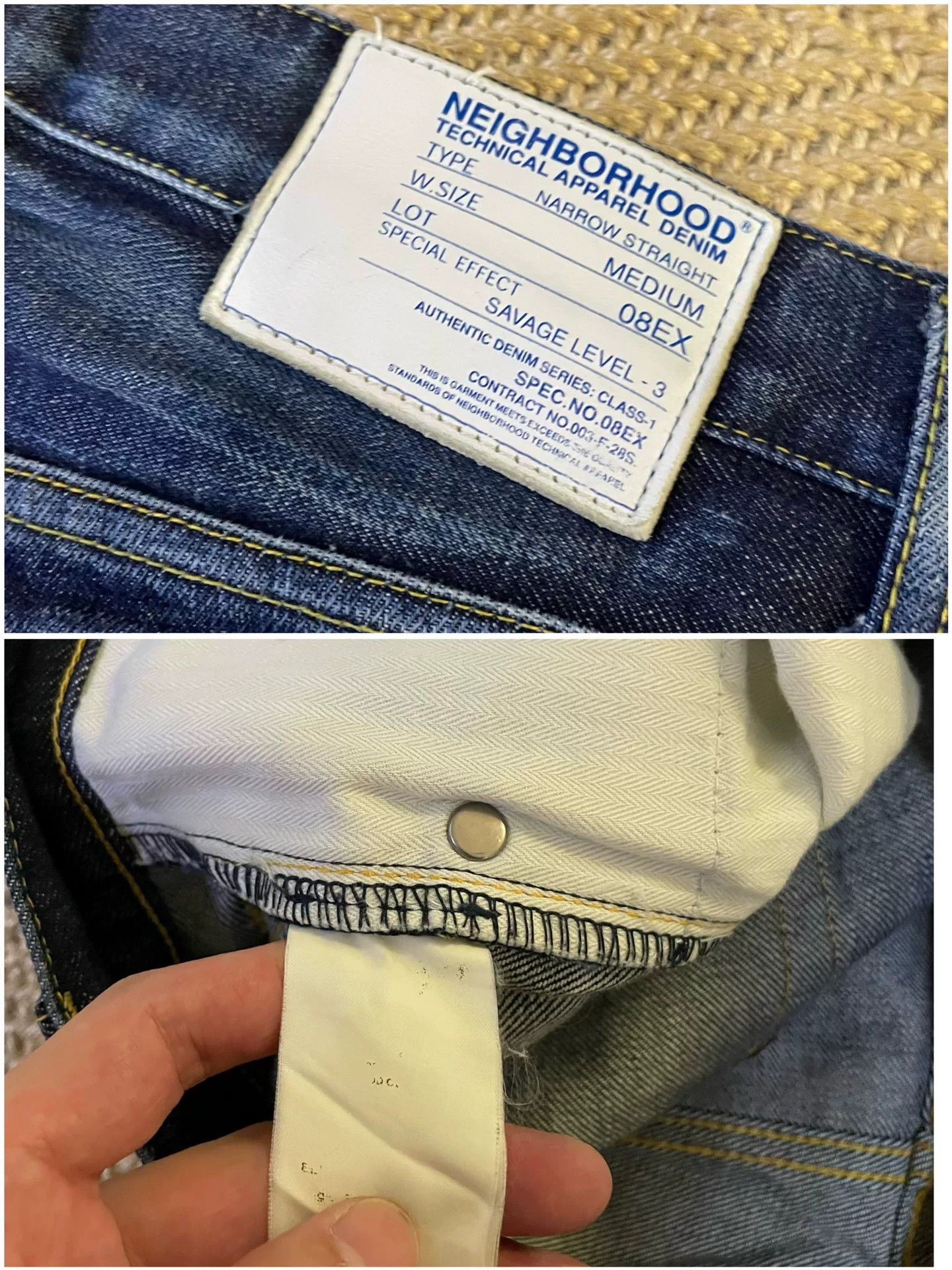 Neighborhood NEIGHBORHOOD 08EX Blue Line Distressed Jeans Size US 31 - 8 Thumbnail