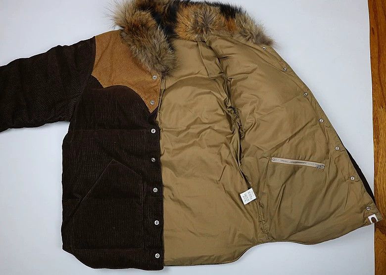 Bape bape corduroy down jacket with fur hood Size US M / EU 48-50 / 2 - 3 Thumbnail