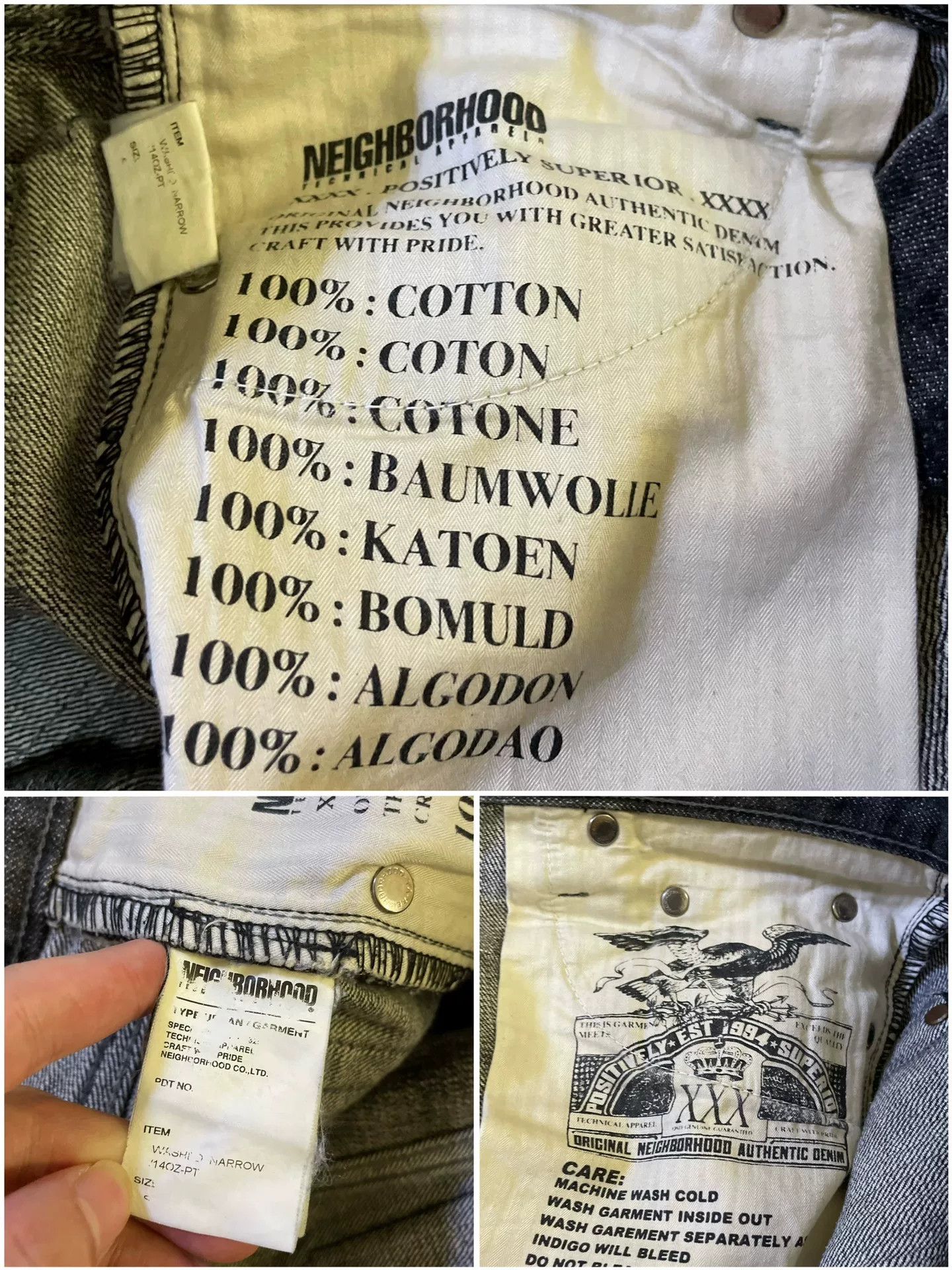 Neighborhood neighborhood black wash denim pants Size US 27 - 9 Thumbnail