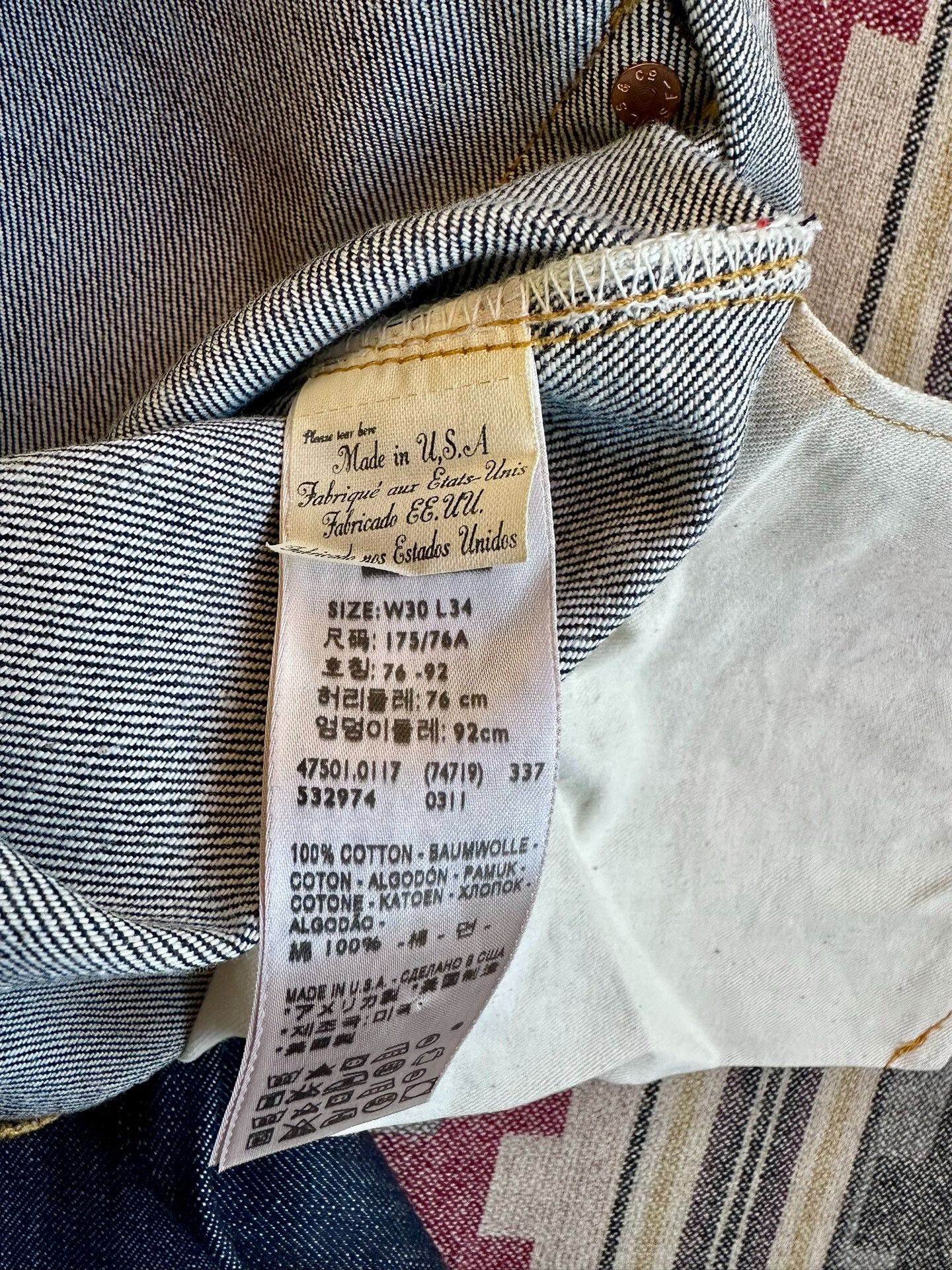 Levi's Vintage Clothing levi's lvc 1947 501xx raw denim jeans Size US 30 / EU 46 - 7 Thumbnail