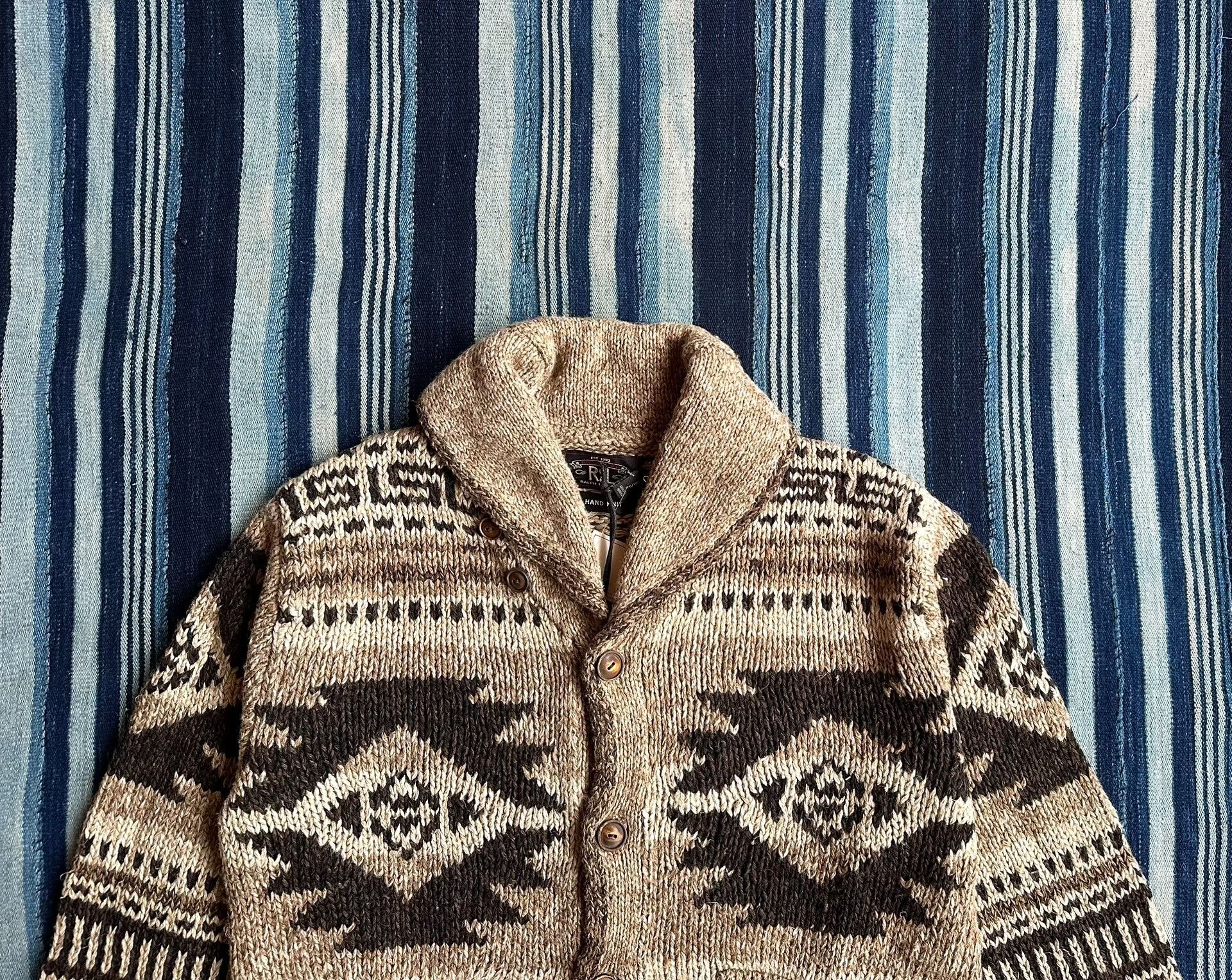RRL Ralph Lauren RRL Hand-Knit Linen-Blend Cardigan Size US L / EU 52-54 / 3 - 2 Thumbnail