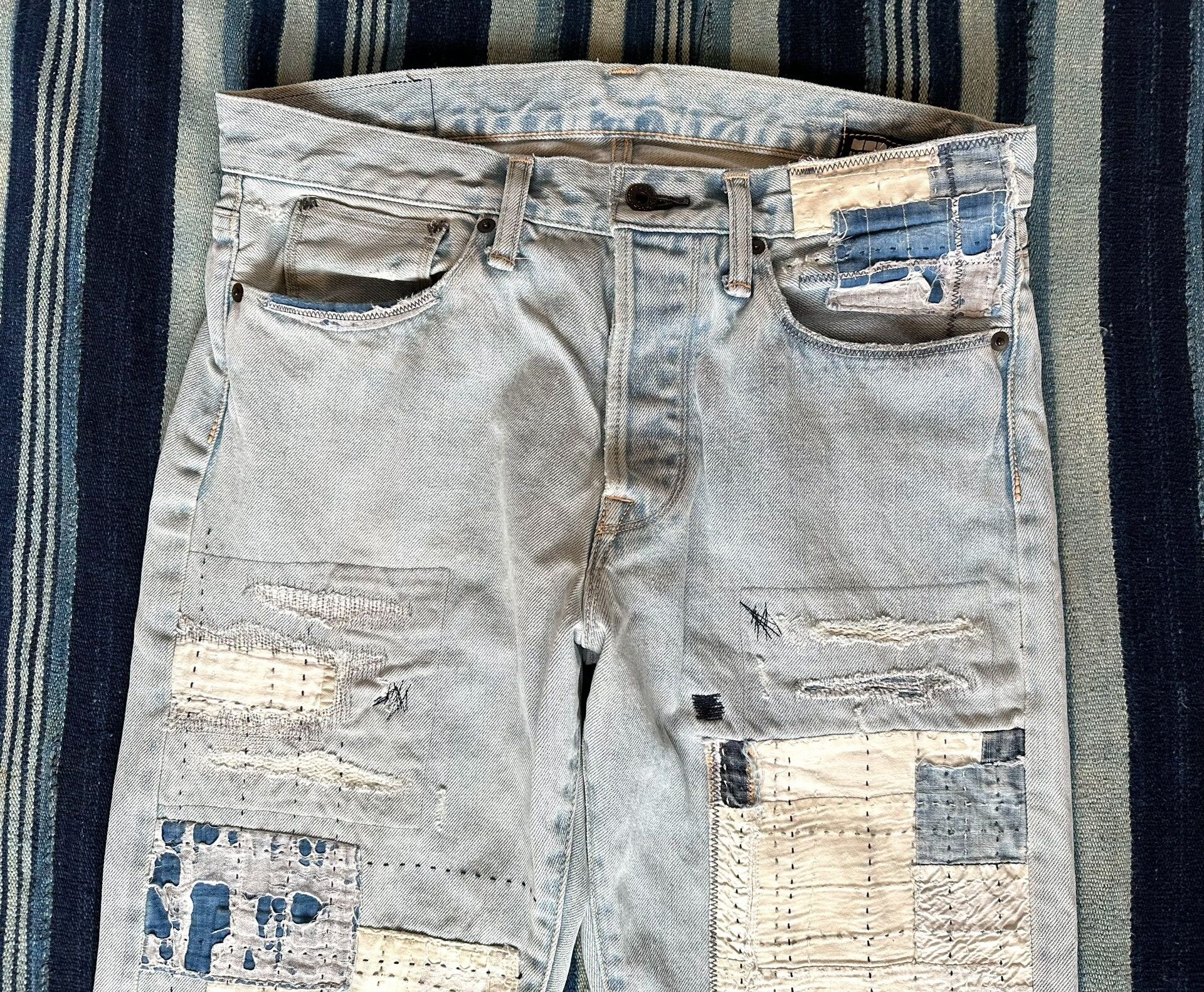 KURO handmade patchwork denim pants by kuro Size US 34 / EU 50 - 2 Thumbnail