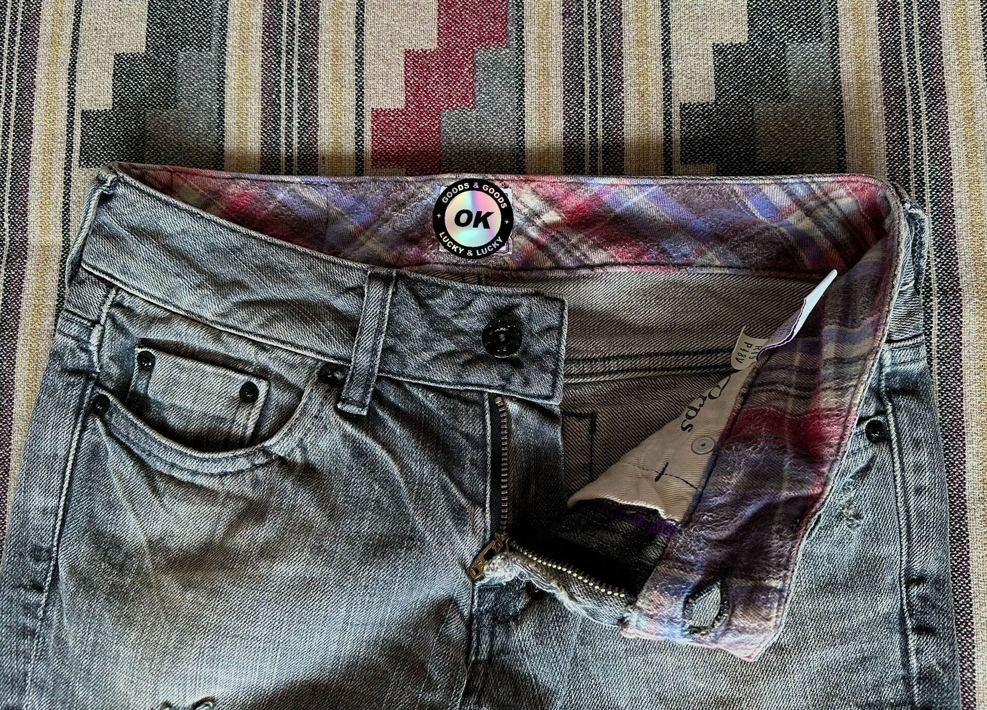 Purple Brand Vintage Distressed Wash Ripped Denim Pants Size 24" / US 00 / IT 34 - 4 Thumbnail