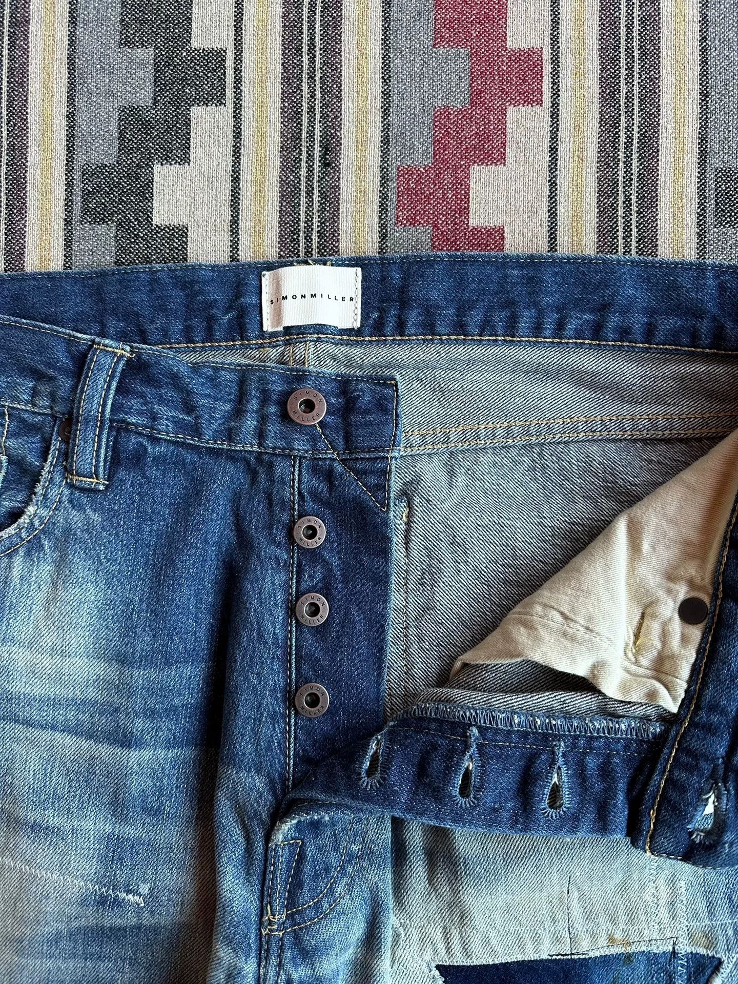 Simon Miller Simon Miller Heavy Wash Patchwork Denim Jeans Size US 34 / EU 50 - 5 Thumbnail