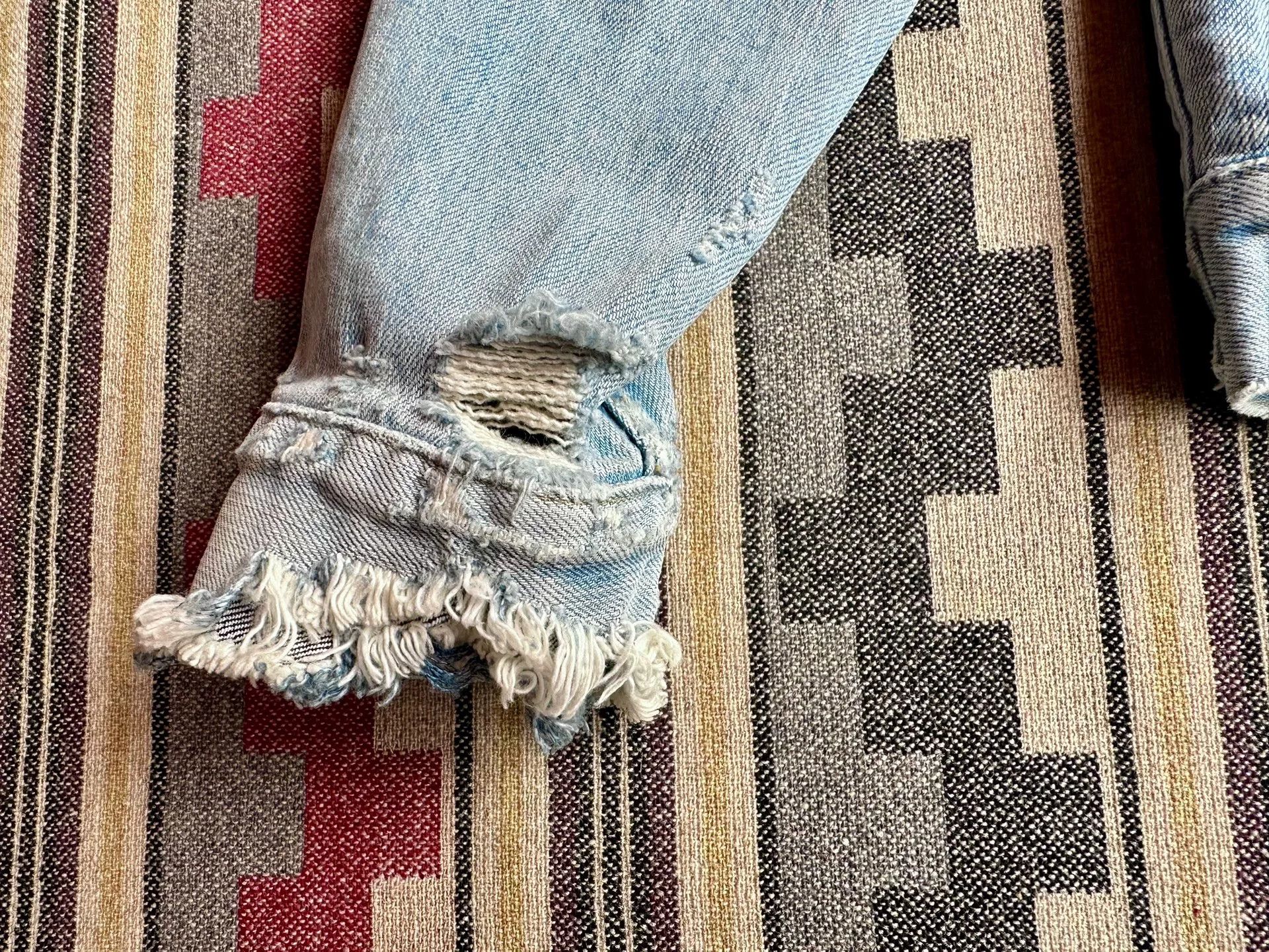 Fabric Brand & Co. denim jacket with distressed details Size US S / EU 44-46 / 1 - 8 Thumbnail