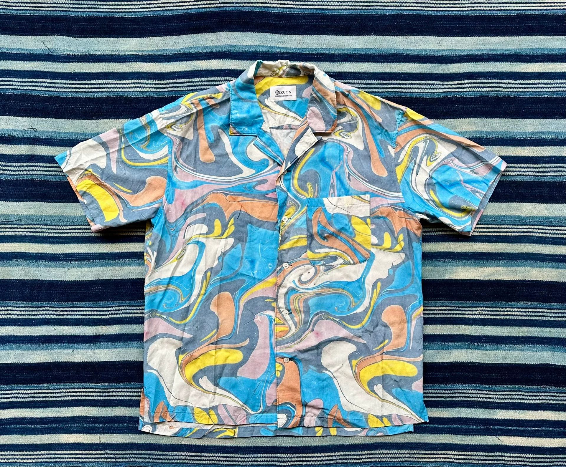 KUON kuon suminagashi camp collar shirt Size US S / EU 44-46 / 1 - 6 Thumbnail