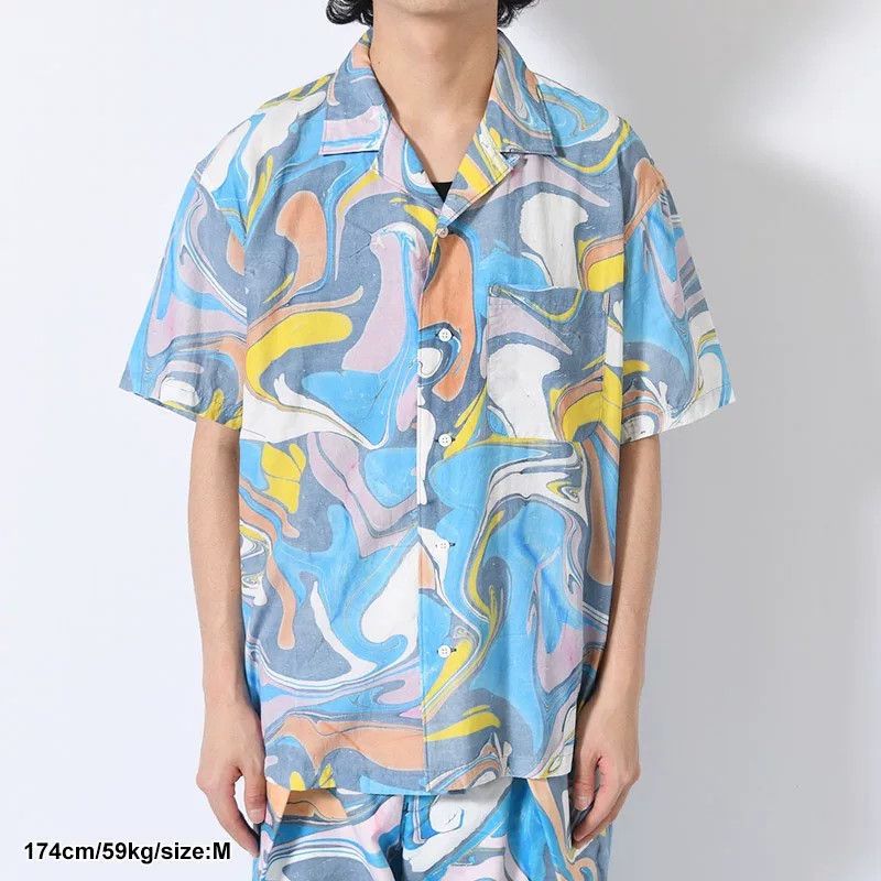 KUON kuon suminagashi camp collar shirt Size US S / EU 44-46 / 1 - 8 Thumbnail