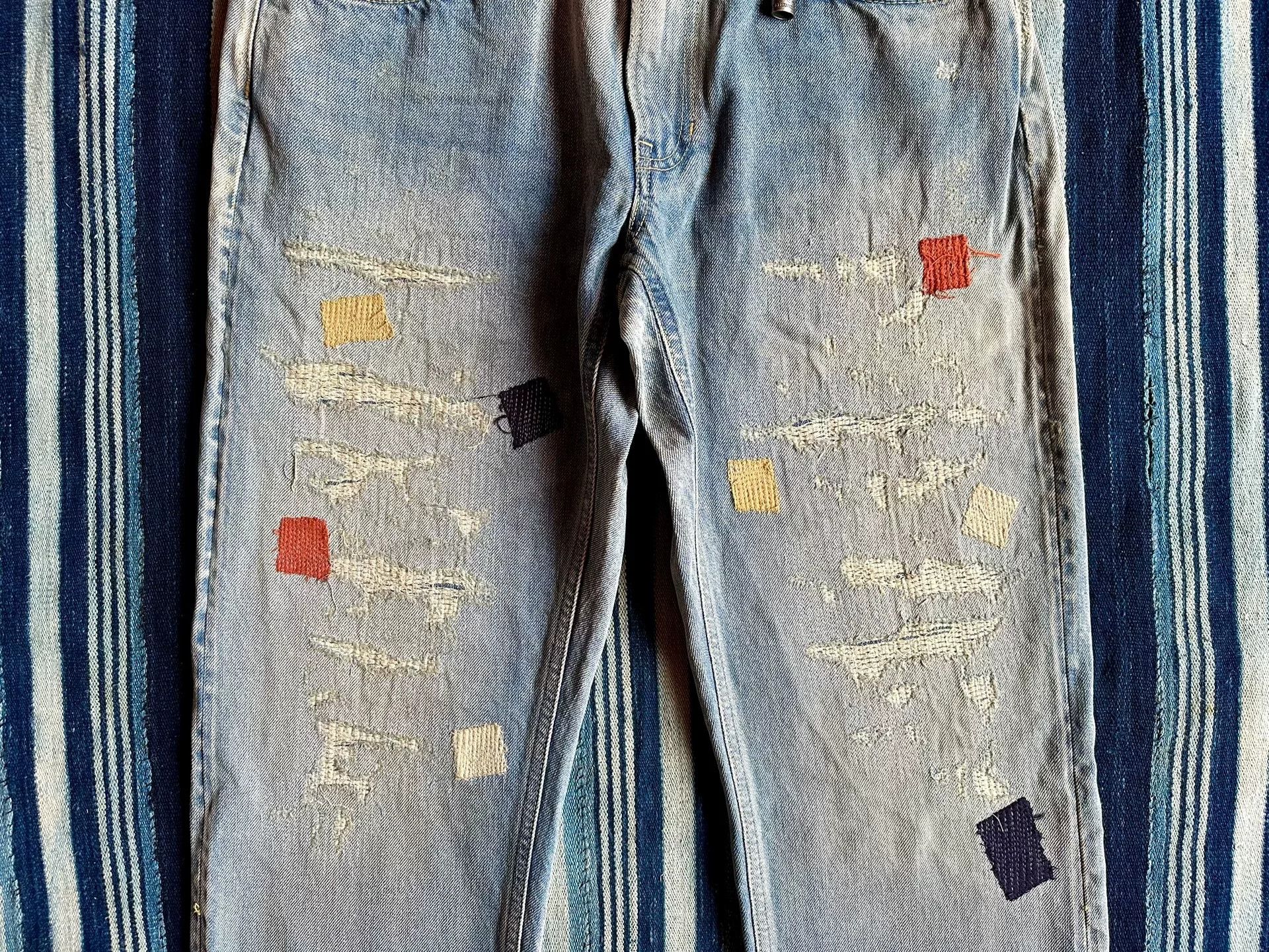 FDMTL fdmtl slim fit denim distressed patchwork jeans Size US 32 / EU 48 - 5 Thumbnail