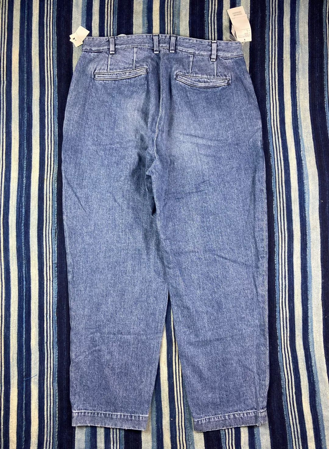 Beams Japan washed blue tapered denim pants for men Size US 31 - 3 Thumbnail