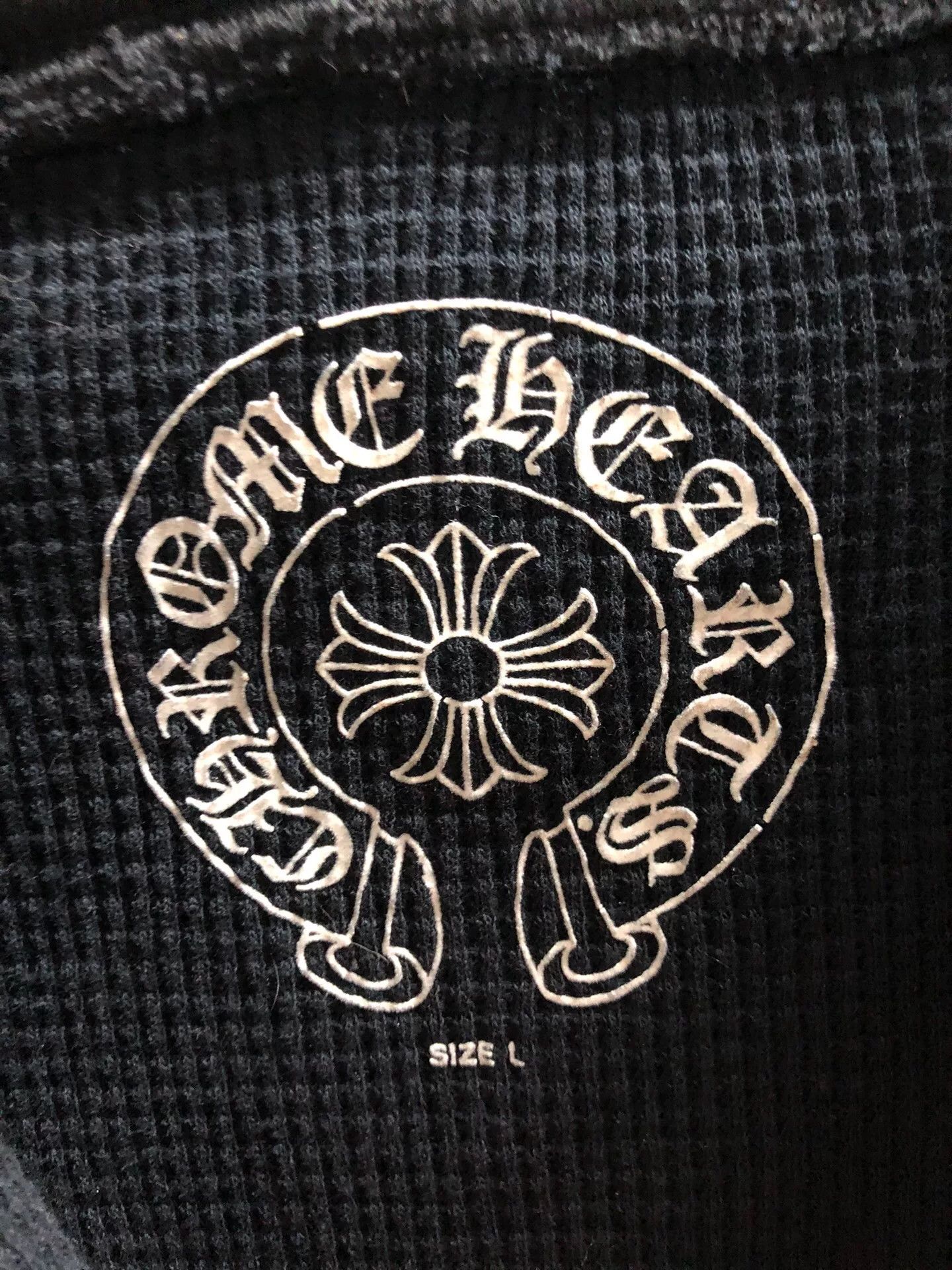 Chrome Hearts Chrome Hearts Black Waffle Hooded Sweatshirt Size US L / EU 52-54 / 3 - 3 Thumbnail
