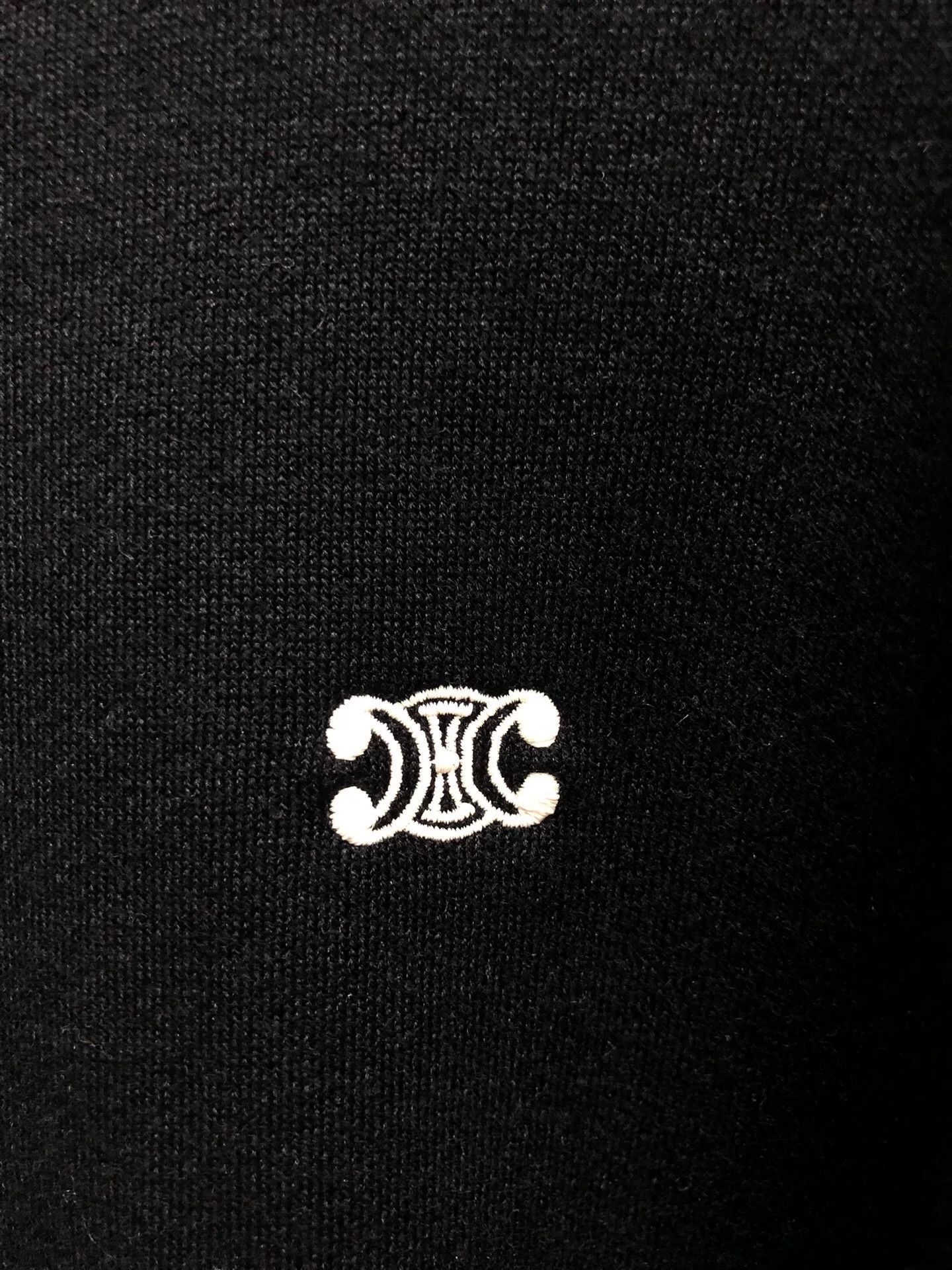 Celine black celine embroidered hooded sweatshirt Size US L / EU 52-54 / 3 - 3 Thumbnail