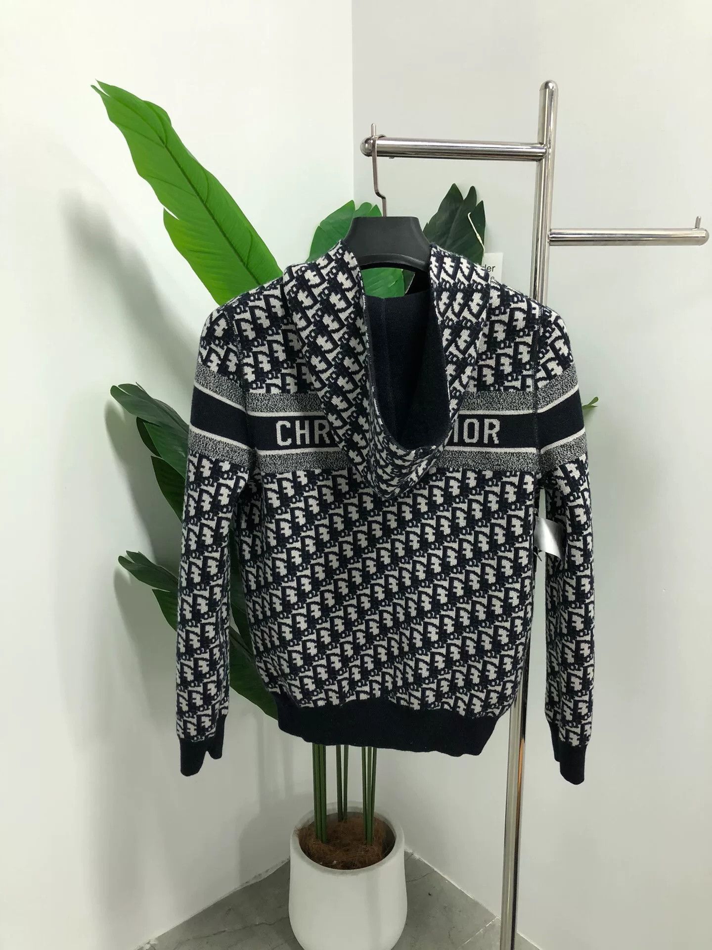 Dior Dior Oblique Print Hooded Zip Sweatshirt Size L / US 10 / IT 46 - 2 Thumbnail
