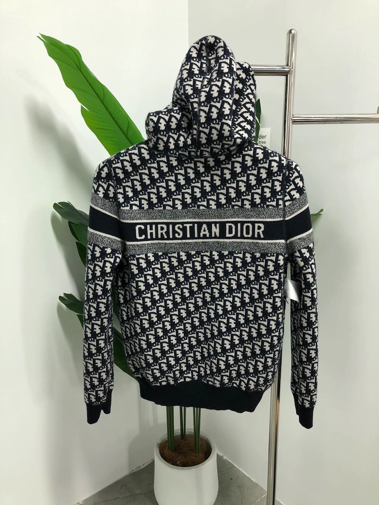 Dior Dior Oblique Print Hooded Zip Sweatshirt Size L / US 10 / IT 46 - 3 Thumbnail