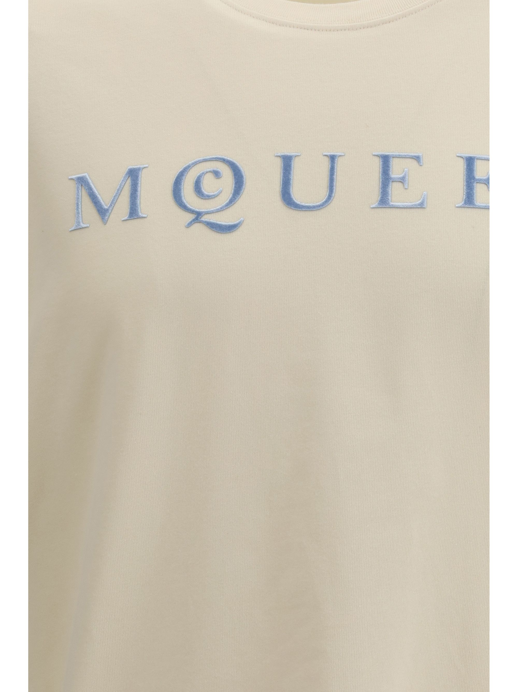 Cotton T-shirt with a flocked logo printed