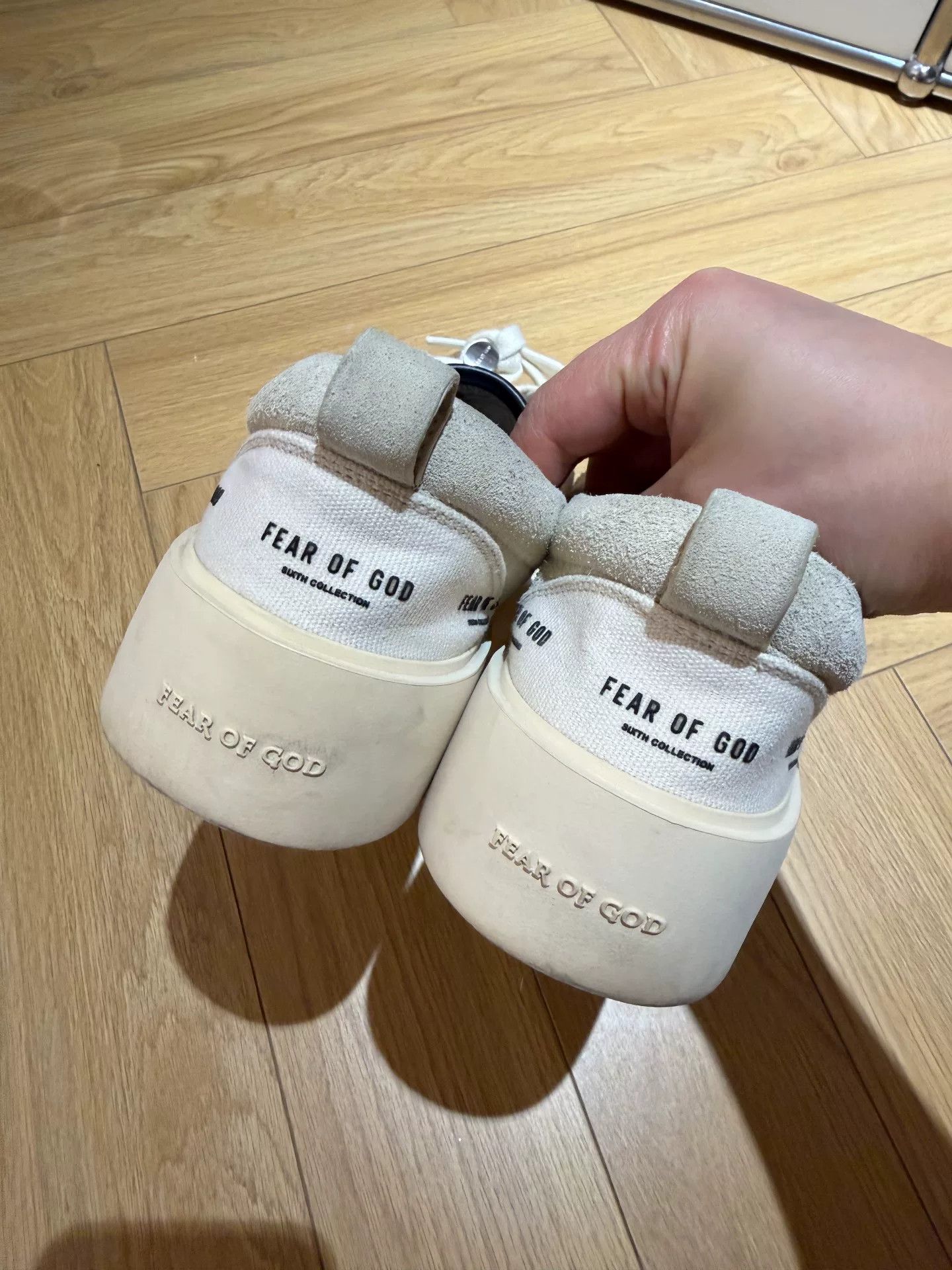 Fear of God fear of god fog white low-top sneakers Size US 8.5 / EU 41-42 - 4 Thumbnail