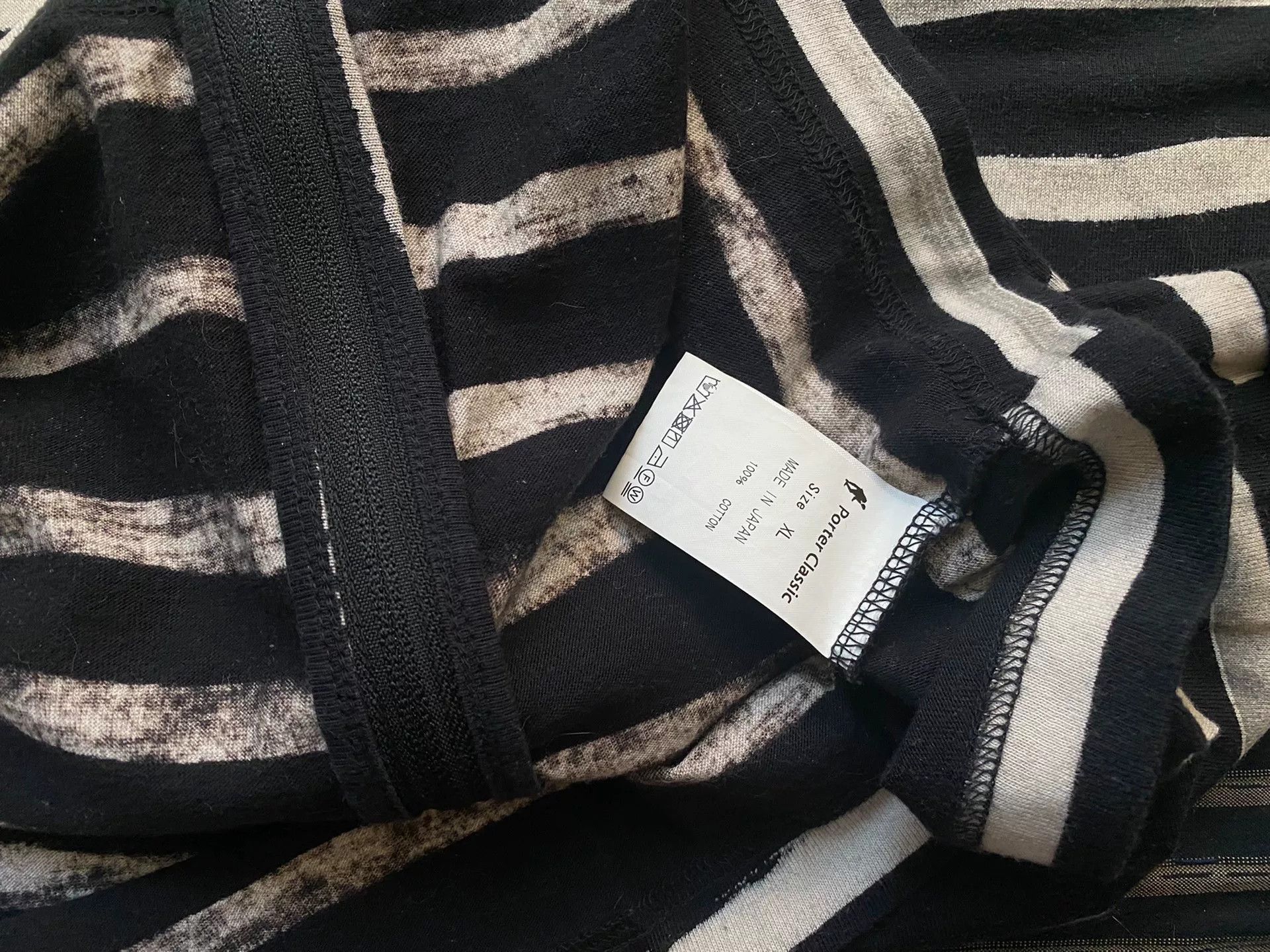 Porter Classic black and white striped zip sweatshirt Size US XL / EU 56 / 4 - 2 Thumbnail