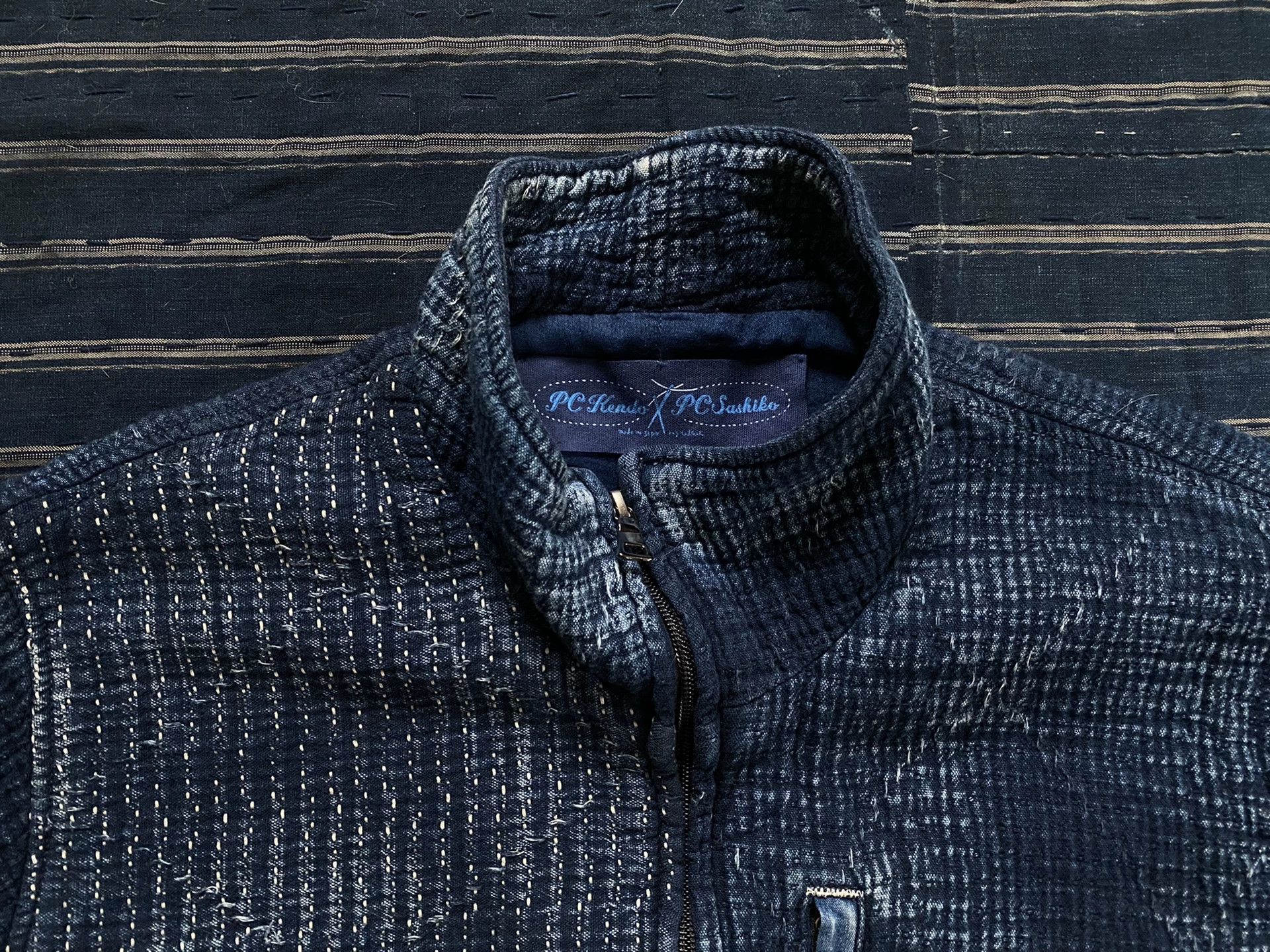 Porter Classic indigo sashiko light zip up outdoor jacket Size US M / EU 48-50 / 2 - 2 Thumbnail