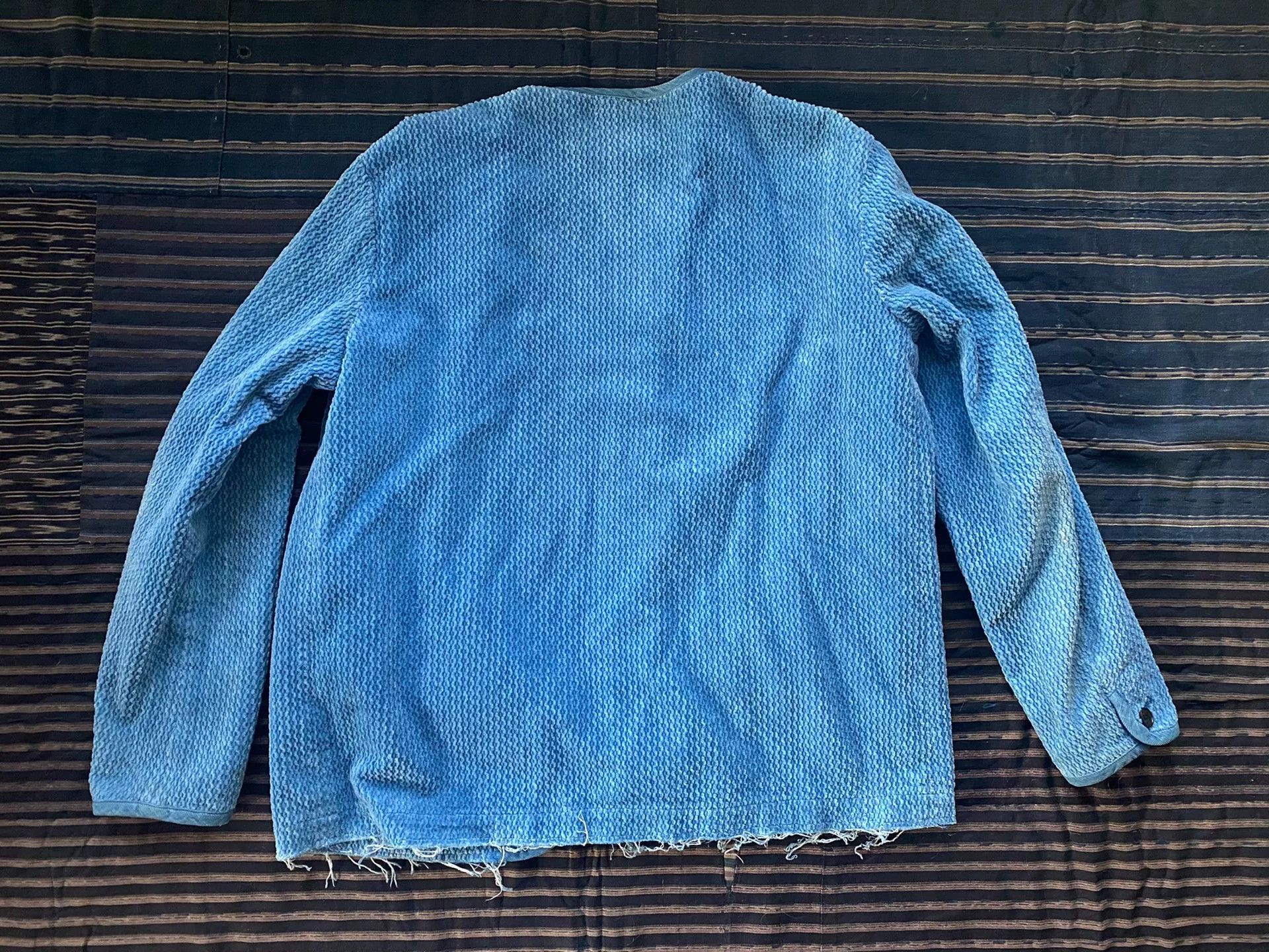 KUON blue indigo collarless jacket Size US L / EU 52-54 / 3 - 4 Thumbnail