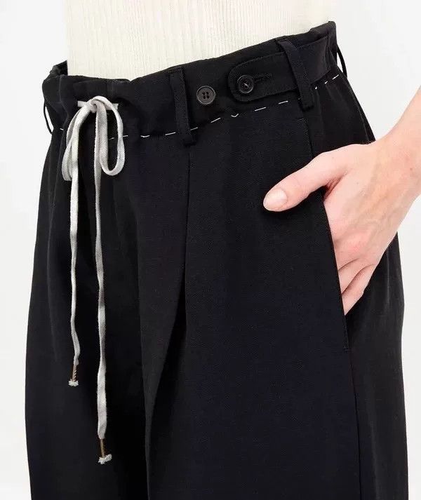 Maison Margiela maison margiela black drawstring casual pants Size US 38 / EU 54 - 4 Thumbnail