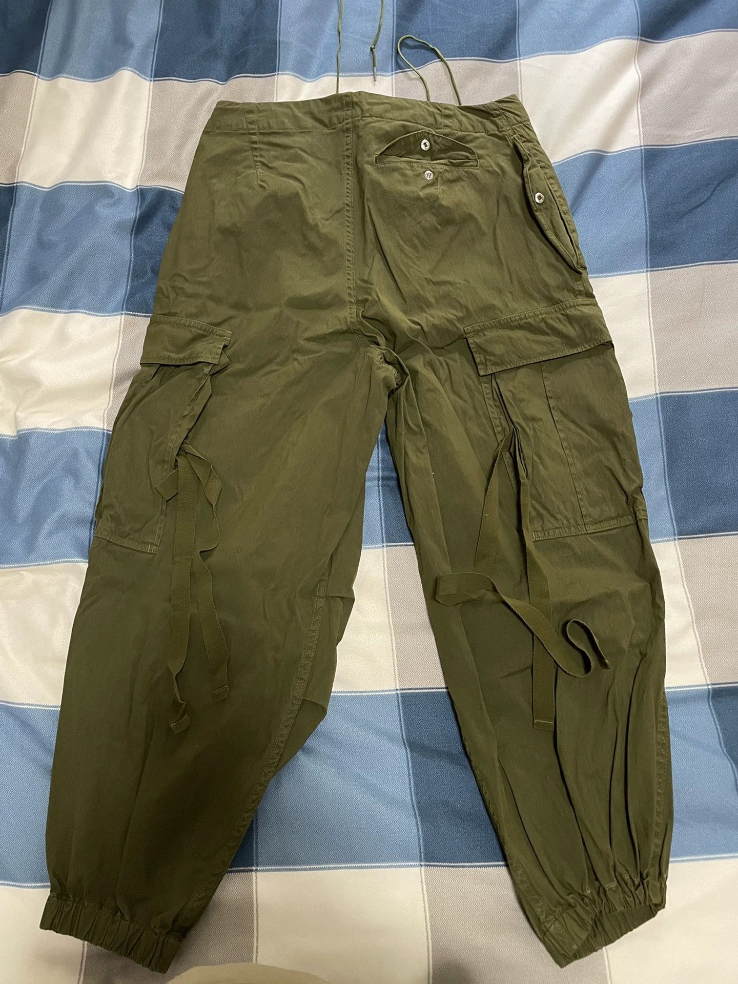 Haversack military-style cargo pants in olive green Size US 31 - 2 Thumbnail